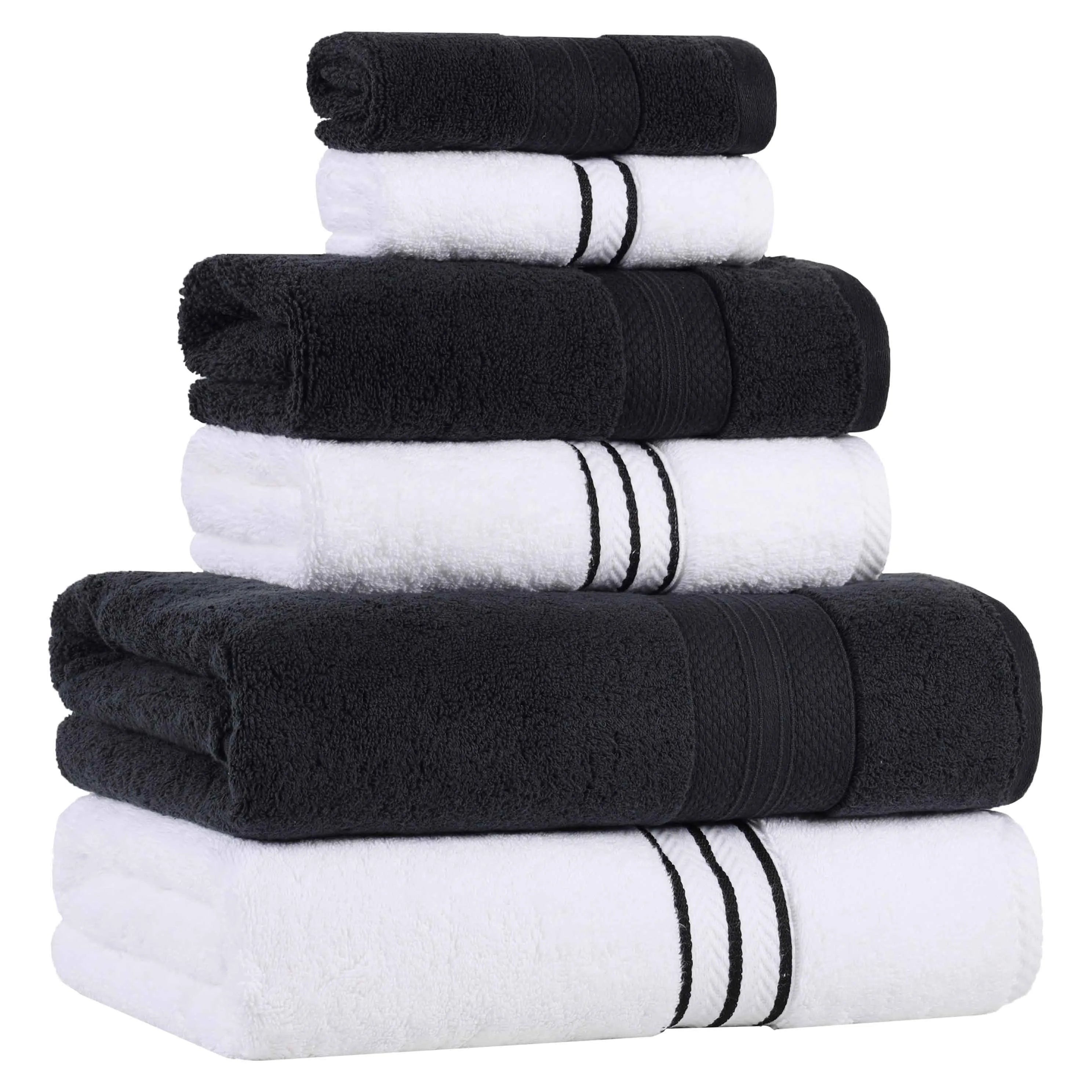 Turkish Cotton Plush Towel Set 6 Piece - Turkish Towel Bundle by Superior Brand