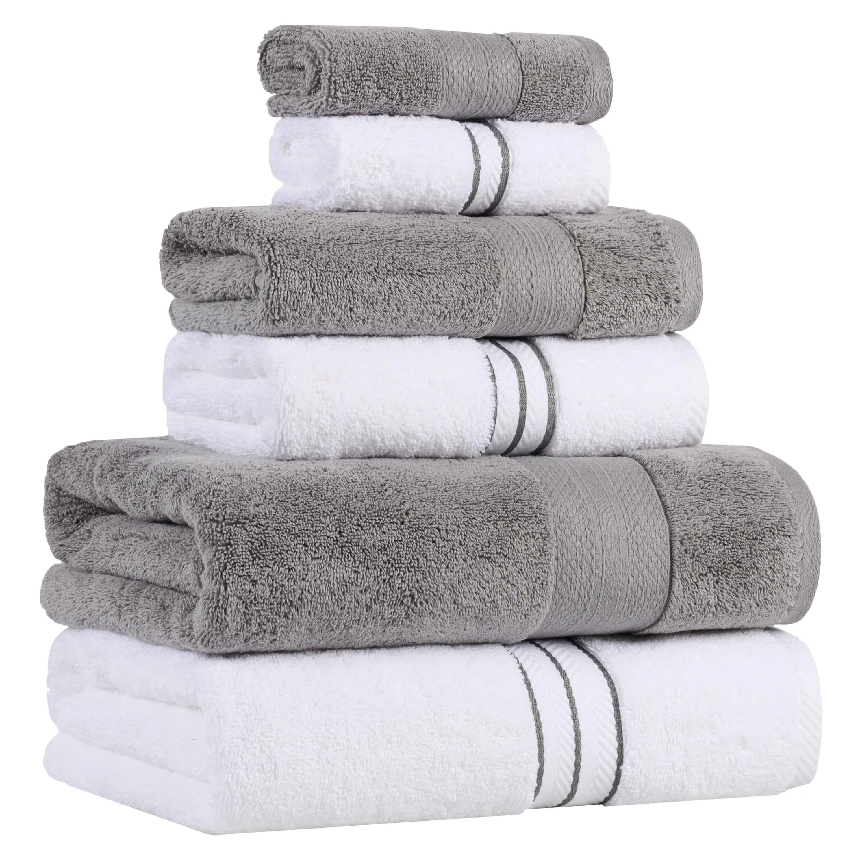 Turkish Cotton Plush Towel Set 6 Piece - Turkish Towel Bundle by Superior Brand