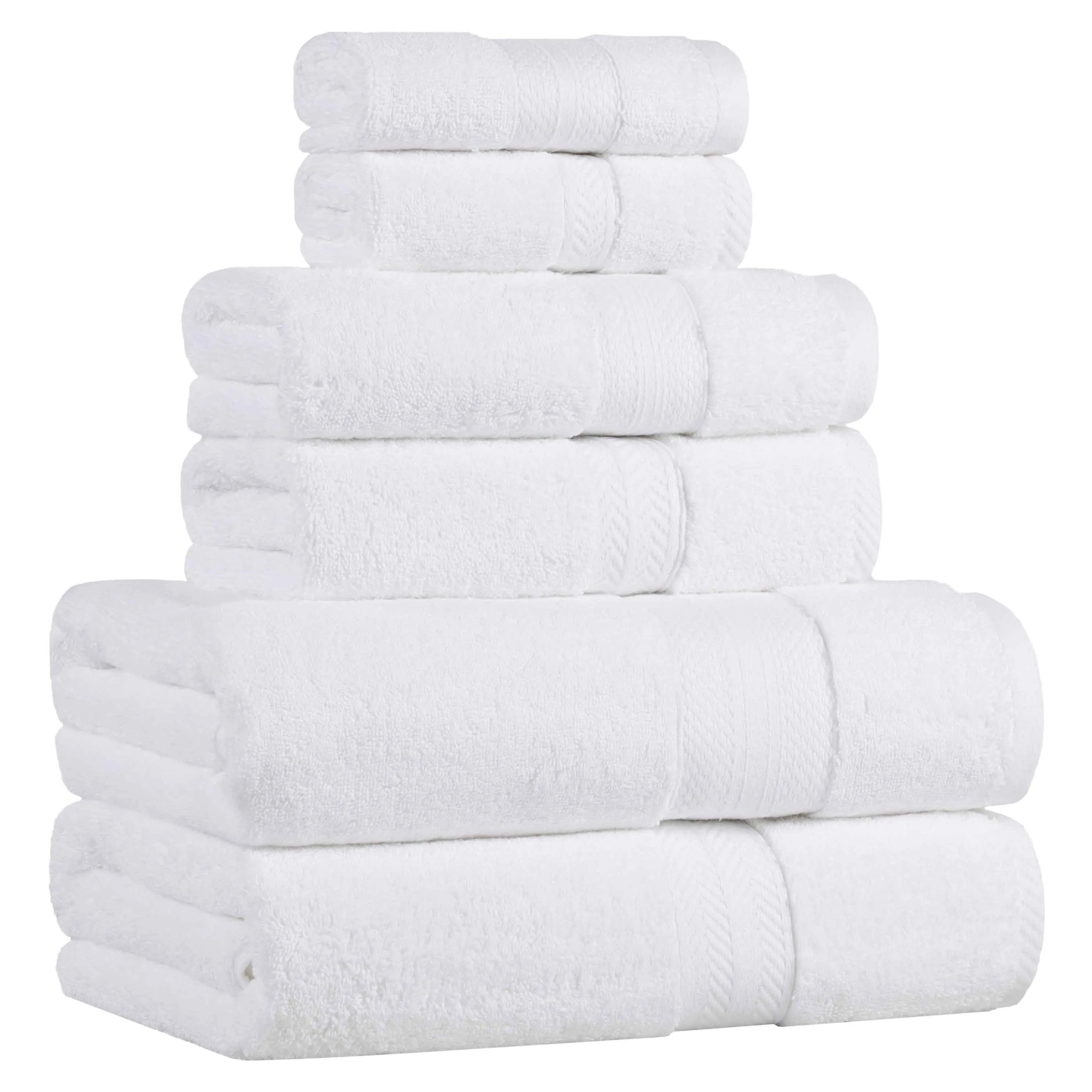 Turkish Cotton Plush Towel Set 6 Piece - Turkish Towel Bundle by Superior Brand