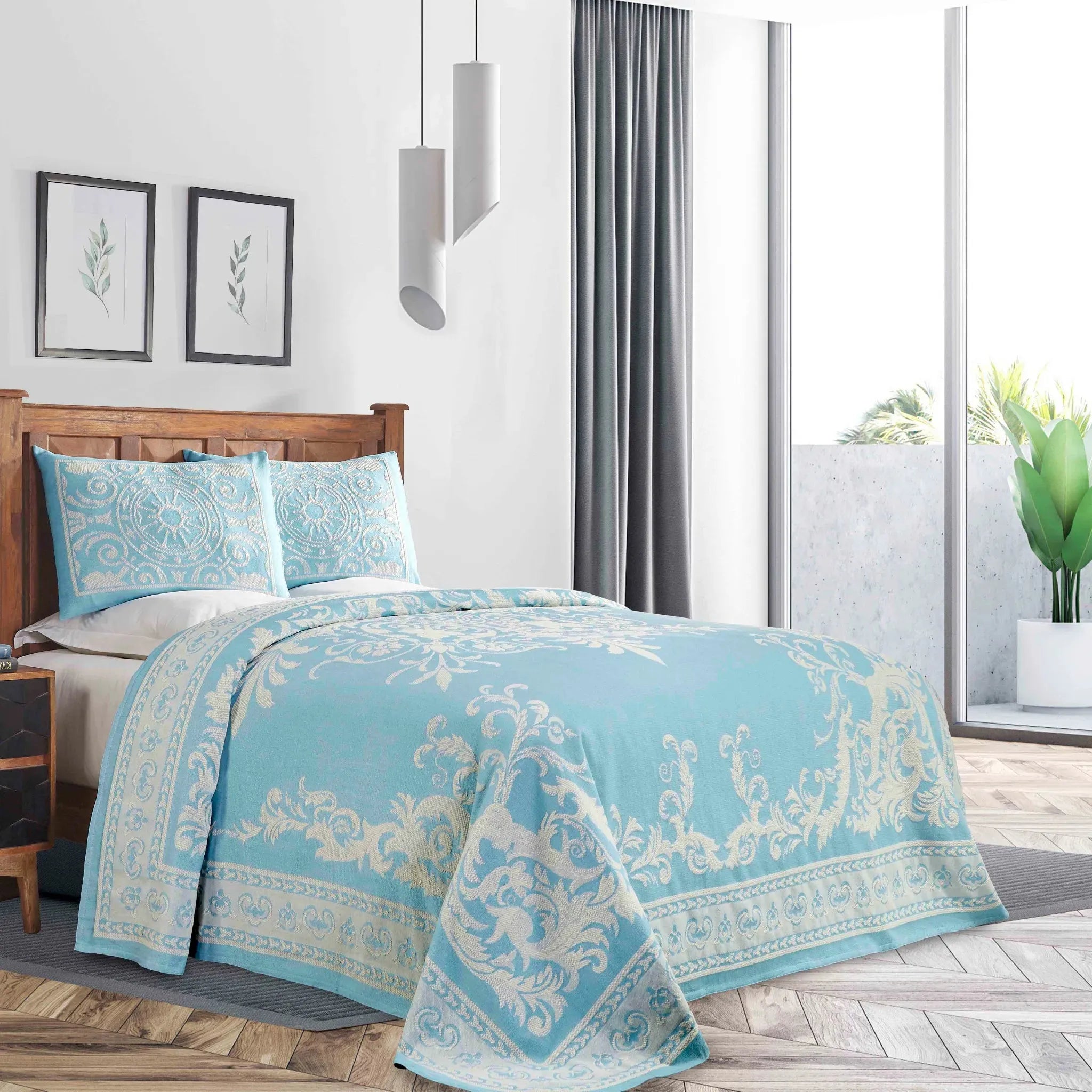 Adalie Cotton Blend Woven Jacquard Medallion Bedspread Set - Bedspread by Superior