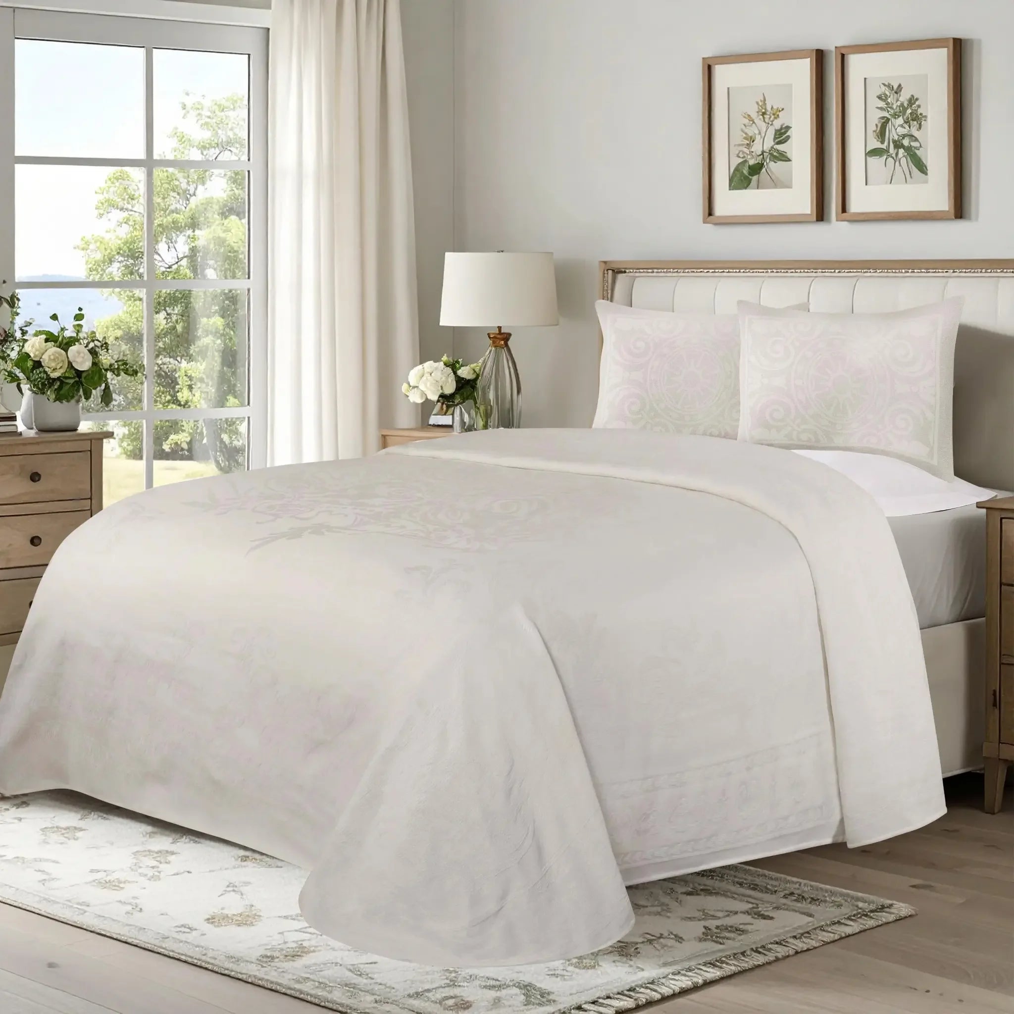 Lightweight Cotton Blend Oversized King Bedspread Sets Adalie Medallion Jacquard - Bedspread by Superior Brand