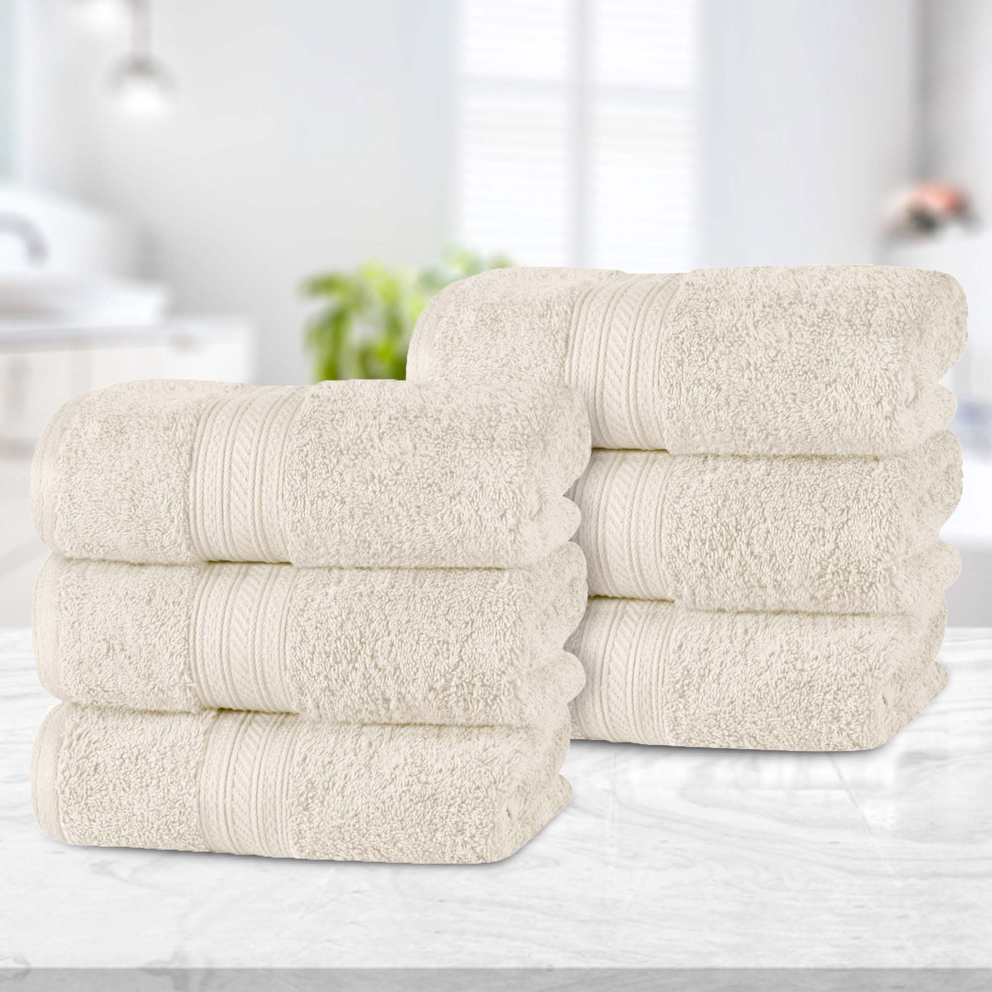 Cotton Terry Hand Towel Set 6-Piece - Atlas - Hand Towel Set by Superior Brand