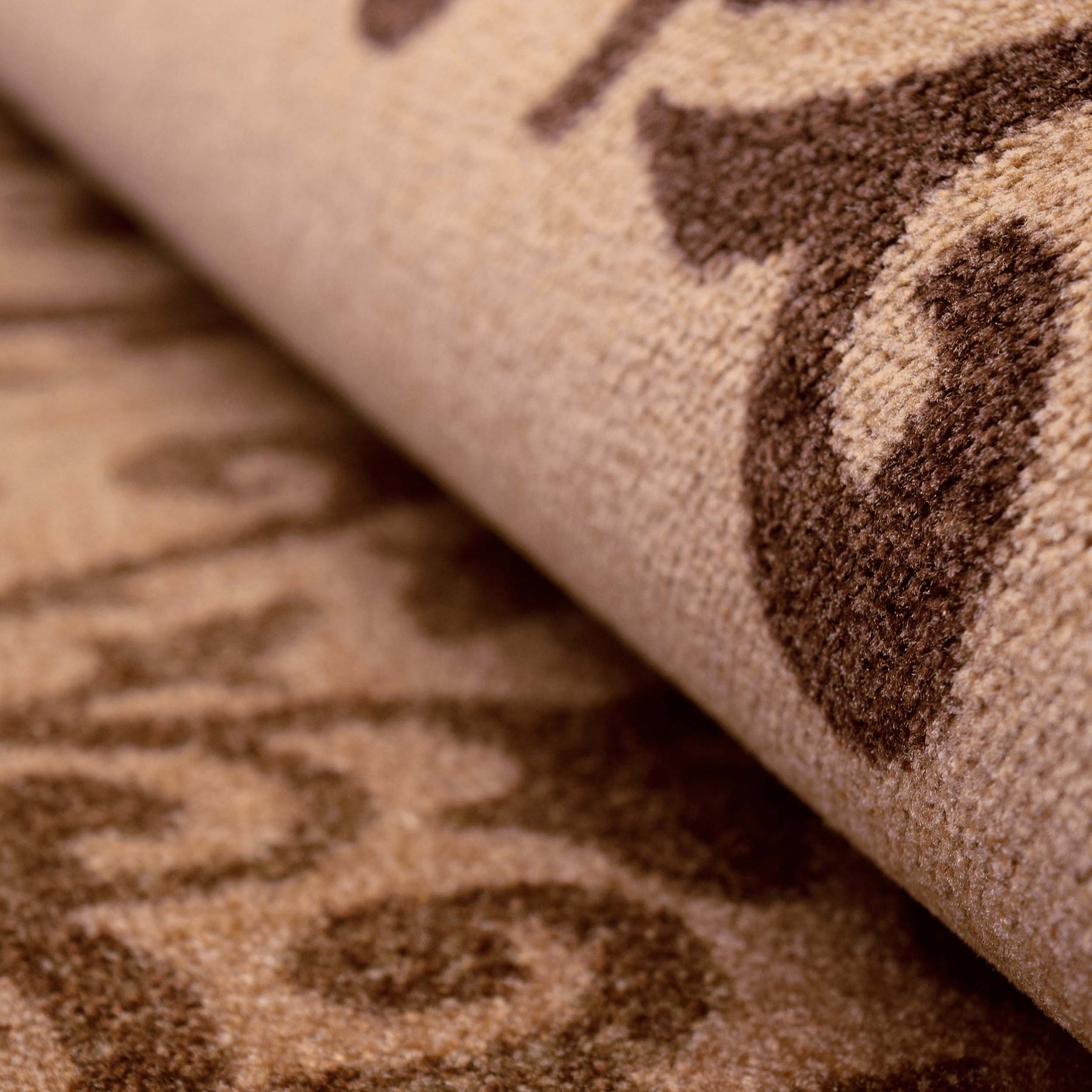 Superior Amber Floral Medallion Non-Slip Indoor Area Rug or Runner - Camel