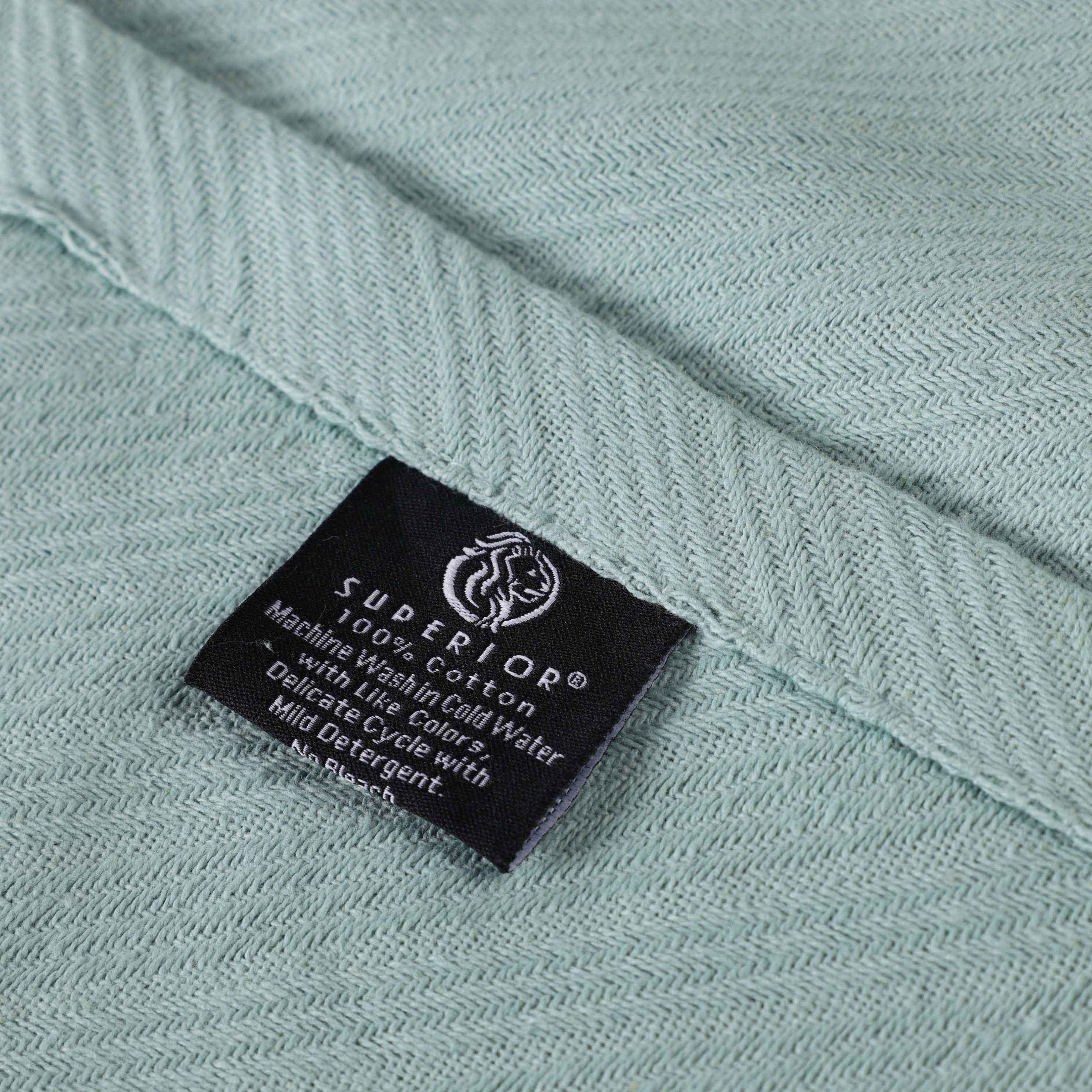 Milan Cotton Textured Jacquard Striped Lightweight Woven Blanket - Blanket by Superior Brand