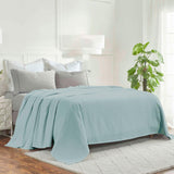 Milan Cotton Textured Jacquard Striped Lightweight Woven Blanket - Blanket by Superior Brand