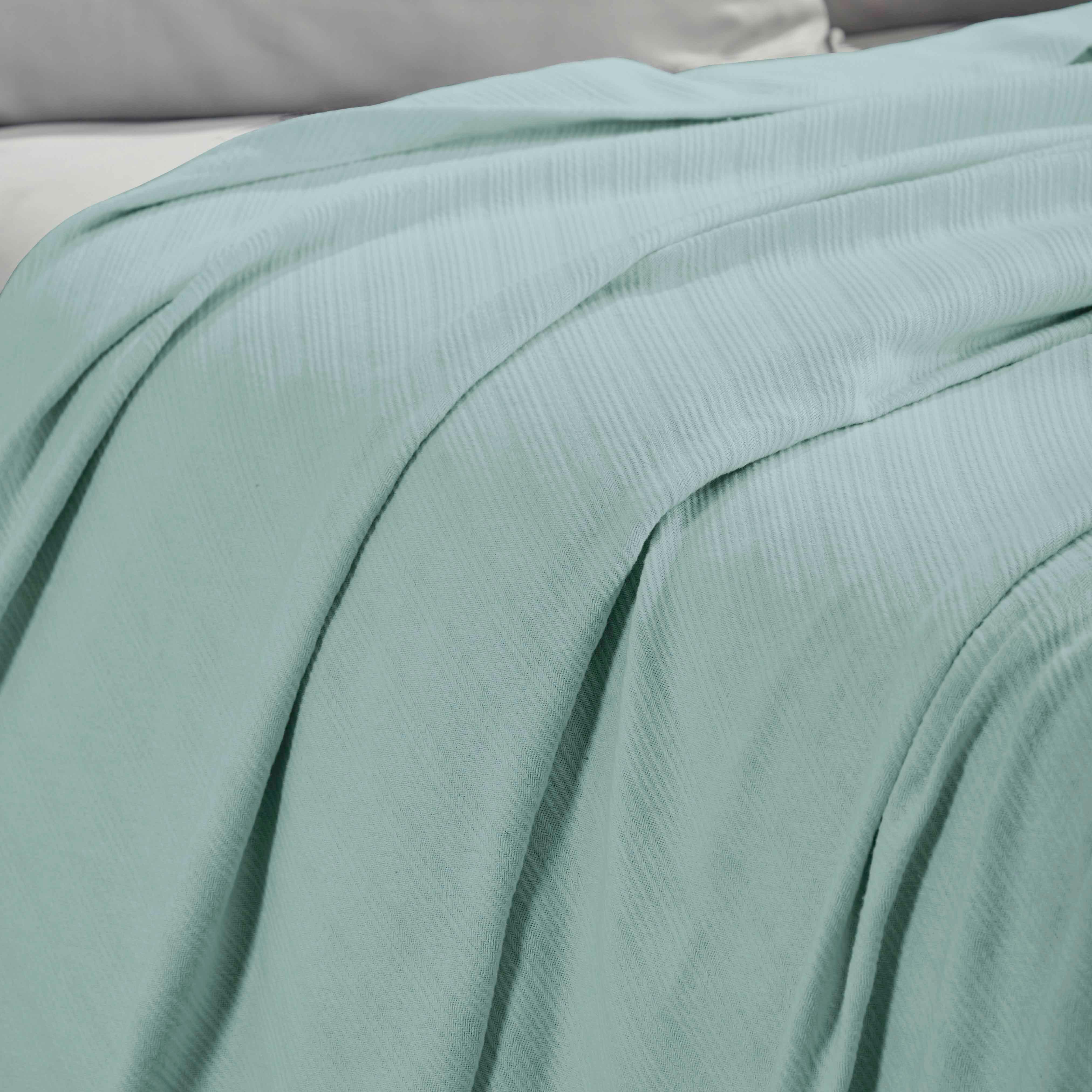 Milan Cotton Textured Jacquard Striped Lightweight Woven Blanket - Blanket by Superior Brand