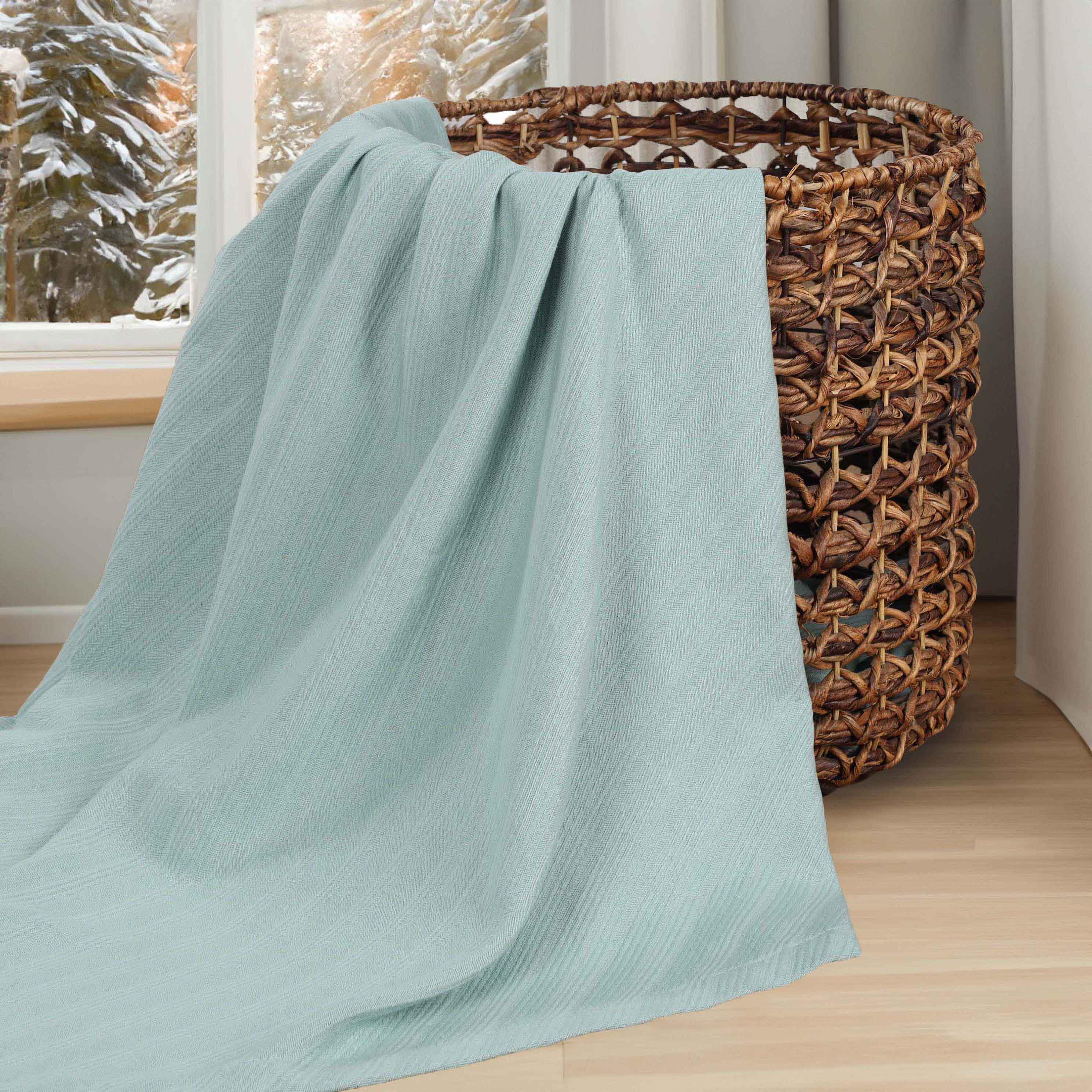 Milan Cotton Textured Jacquard Striped Lightweight Woven Blanket - Blanket by Superior Brand
