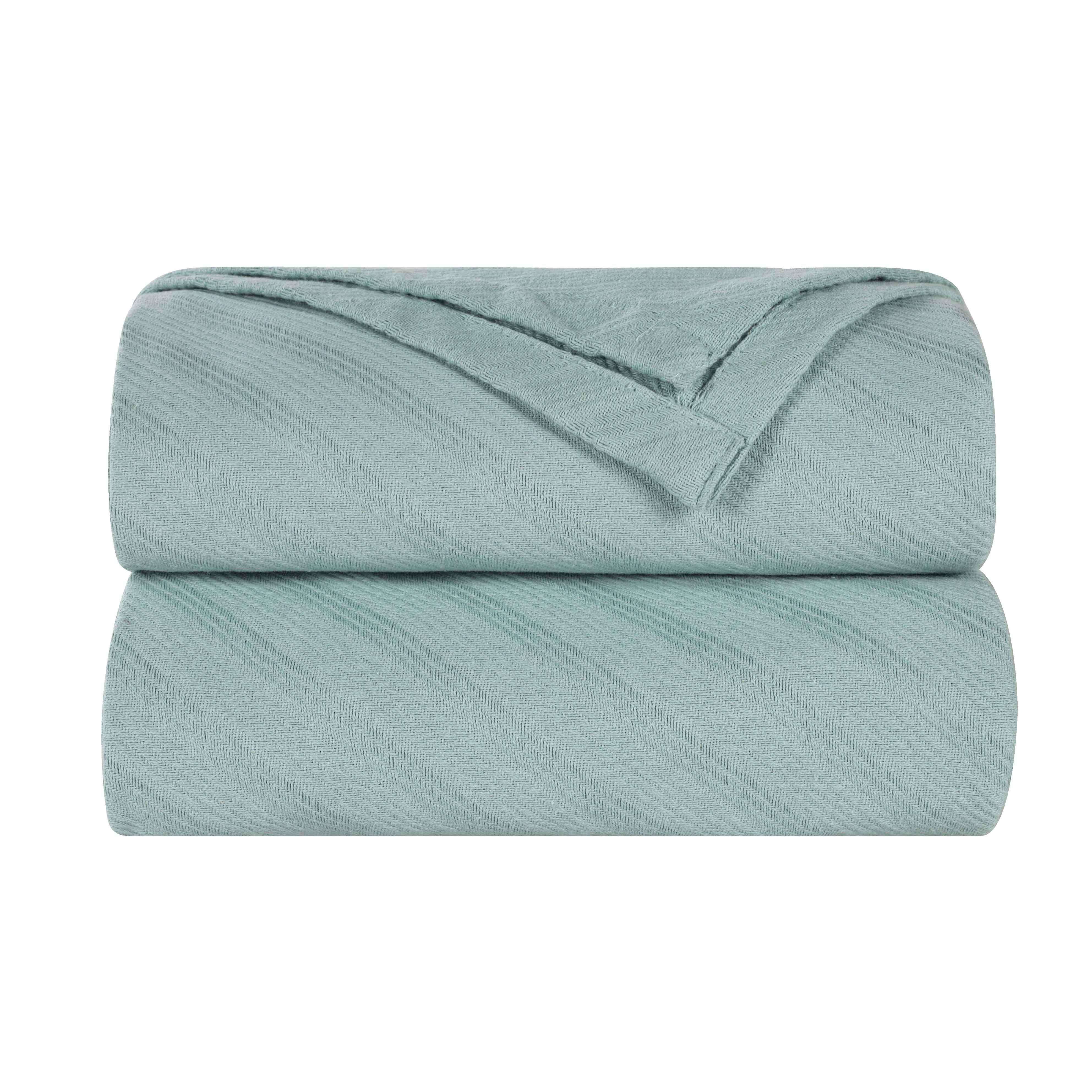 Milan Cotton Textured Jacquard Striped Lightweight Woven Blanket - Blanket by Superior Brand