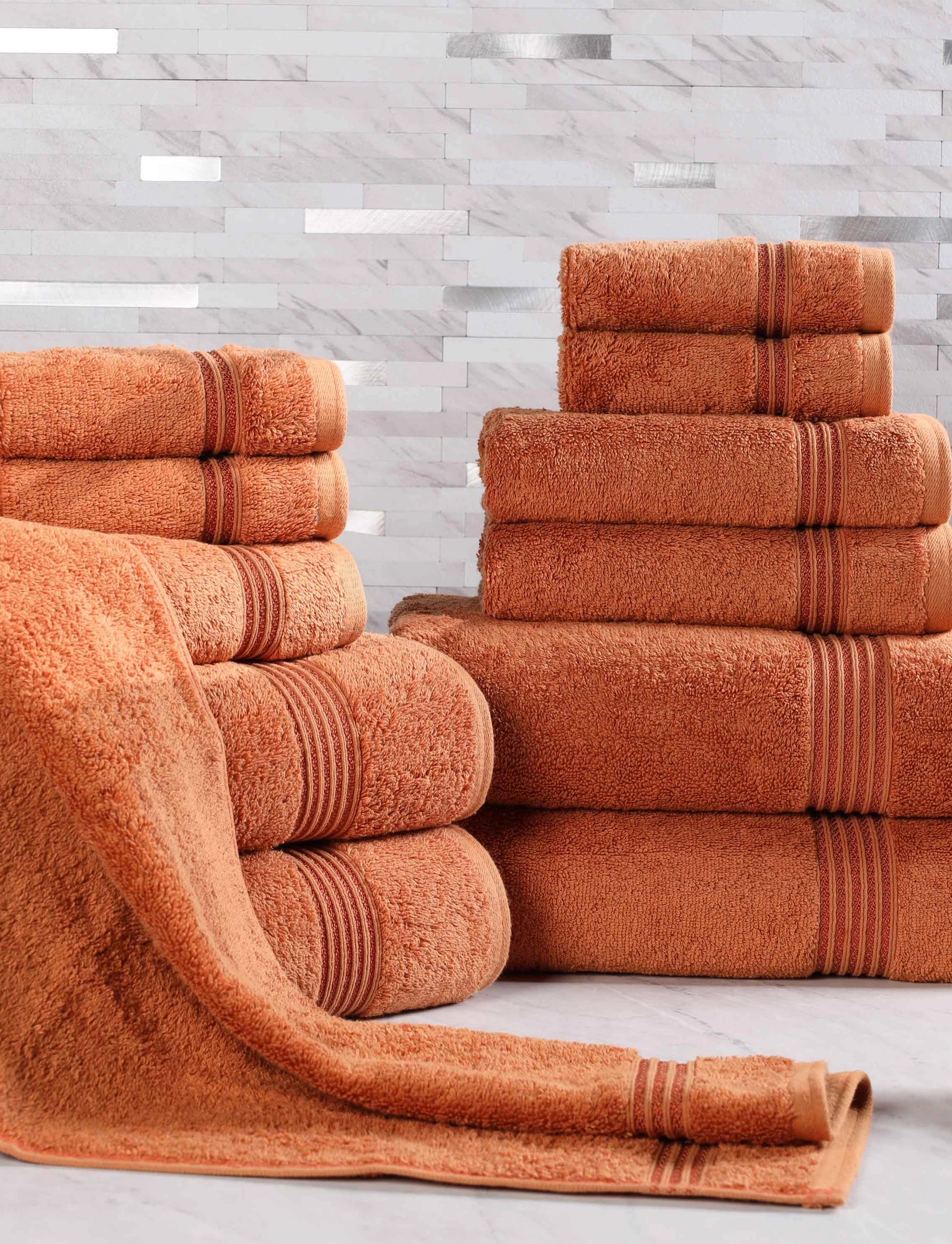 Egyptian Cotton Heritage Plush Towel Set 12 Piece - Egyptian Cotton Towel Set by Superior Brand