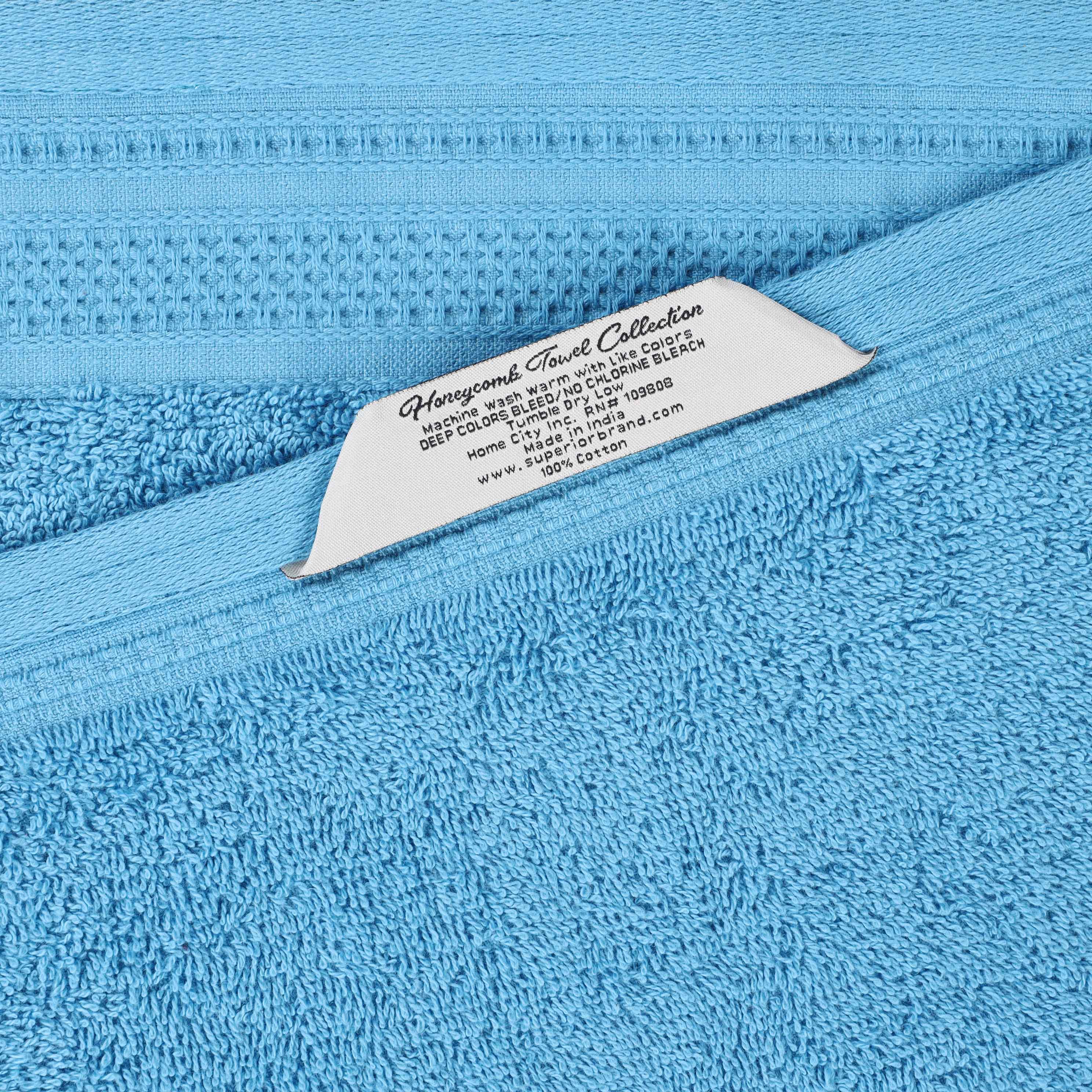 Cotton Waffle Border Towel Set 12-Piece - Honeycomb - Towel Set by Superior Brand