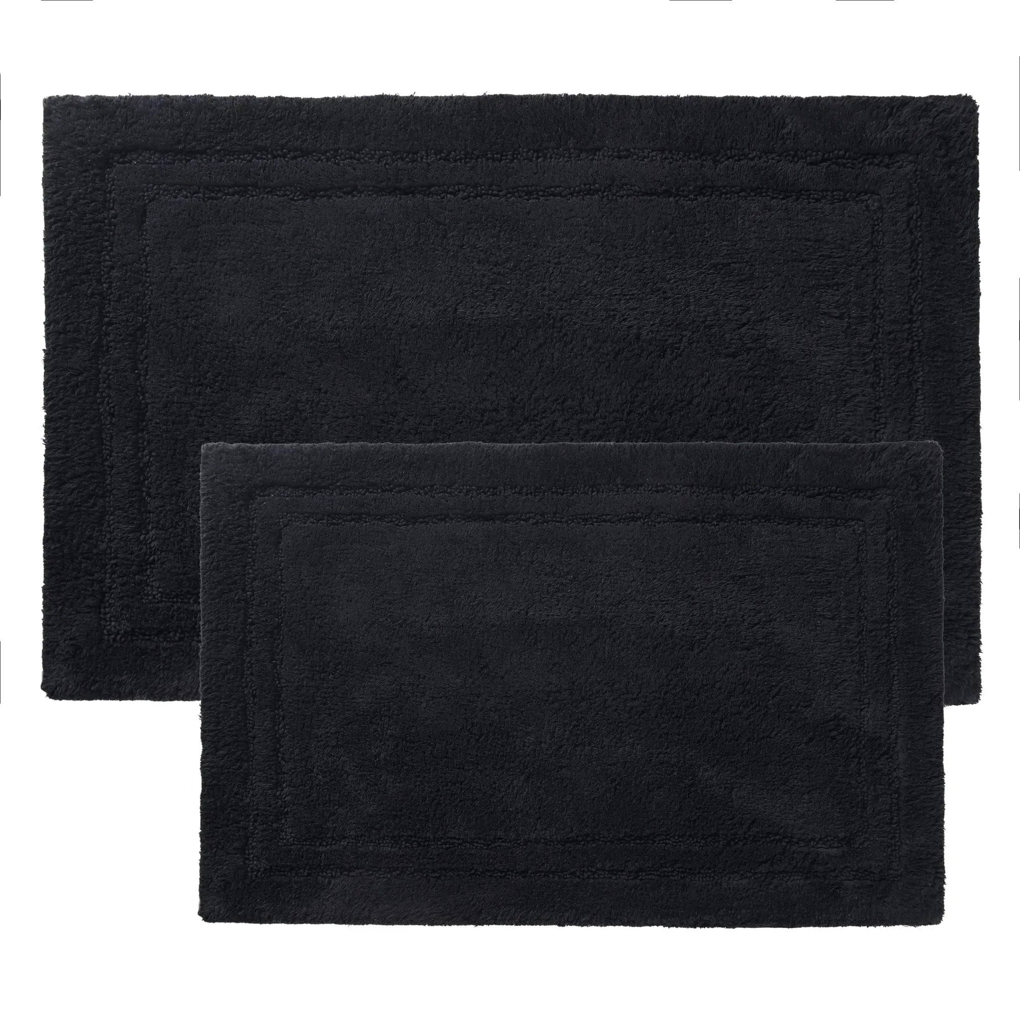 Cotton Solid Non-Skid Washable 2 Piece Bathroom Rug Set - Bath Rugs by Superior Brand