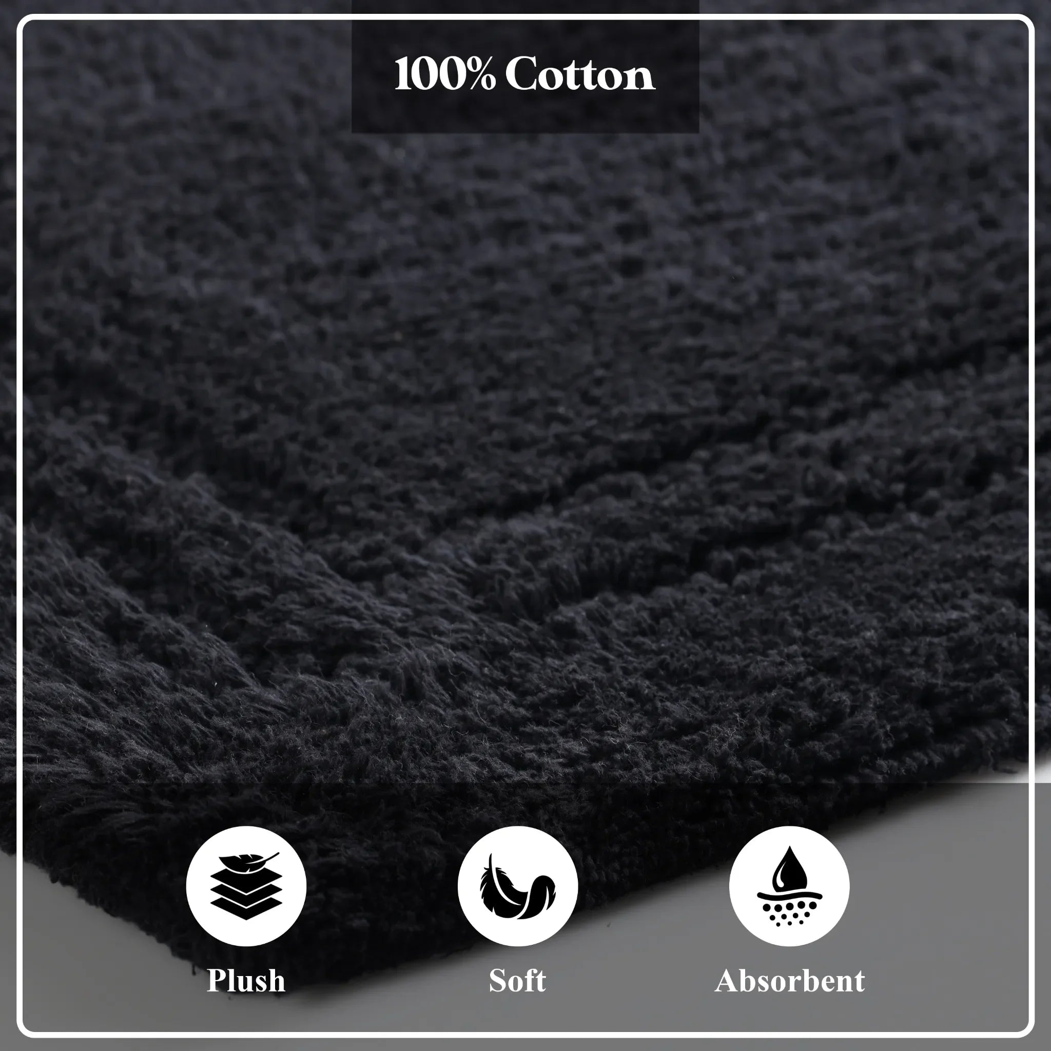 Cotton Solid Non-Skid Washable 2 Piece Bathroom Rug Set - Bath Rugs by Superior Brand