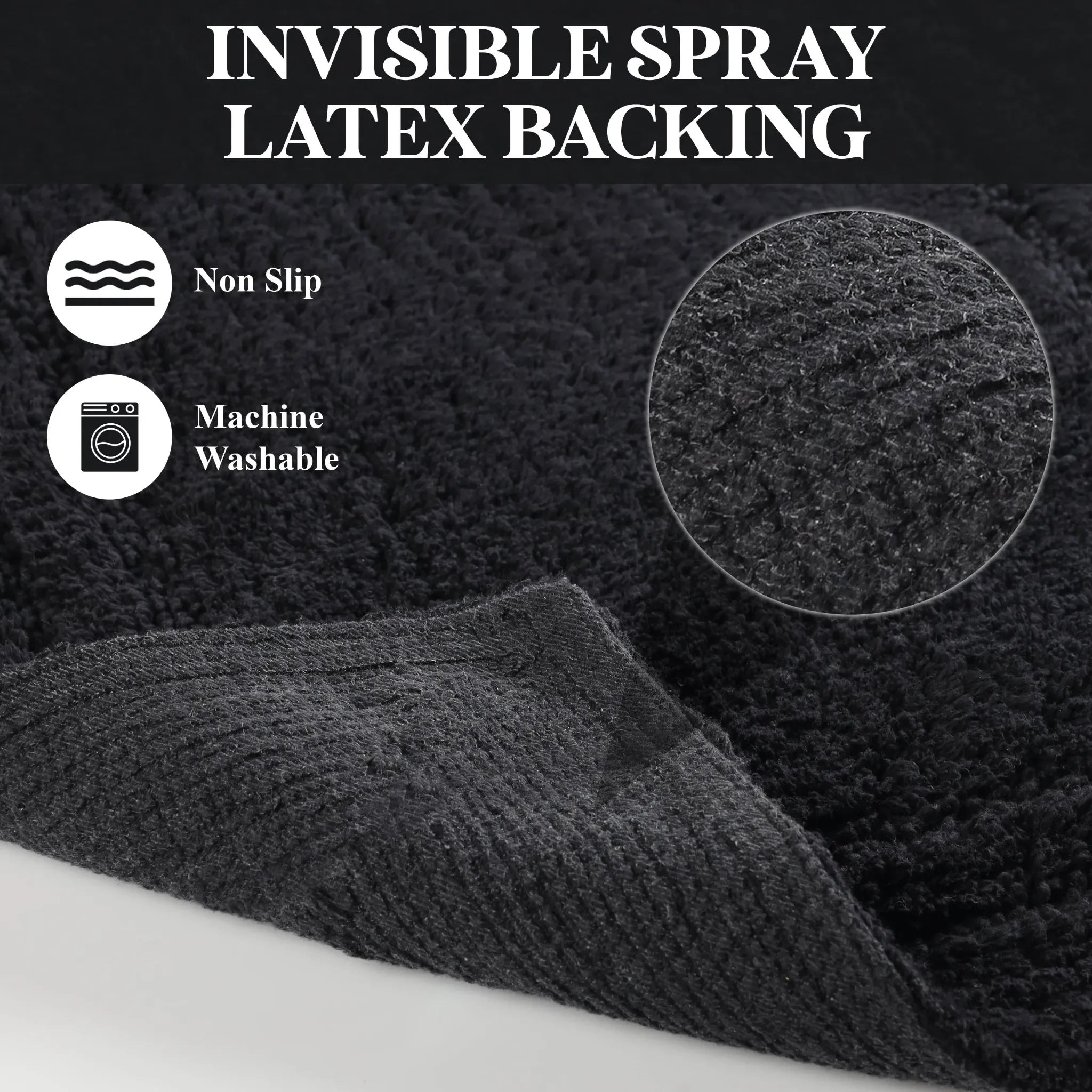 Cotton Solid Non-Skid Washable 2 Piece Bathroom Rug Set - Bath Rugs by Superior Brand