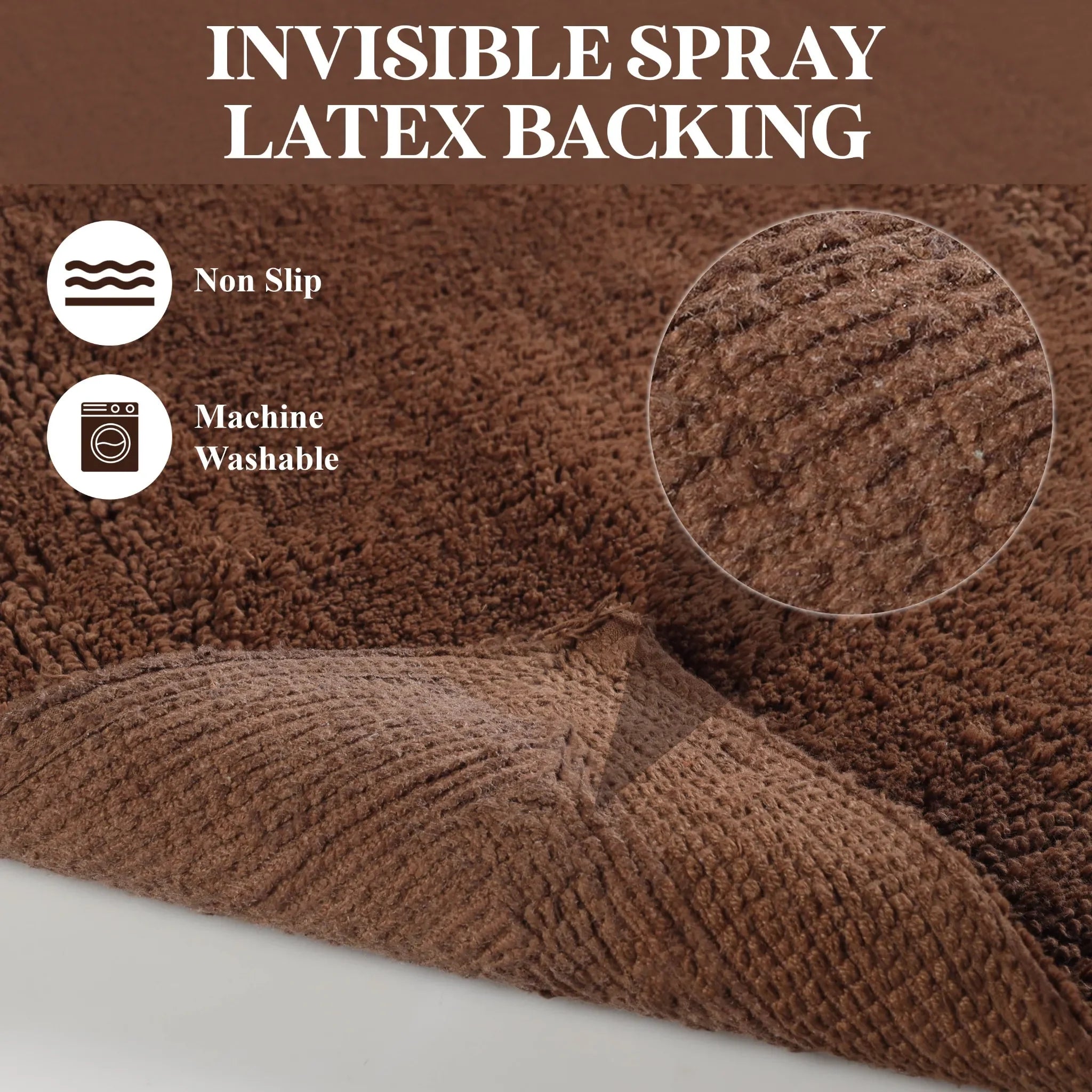 Cotton Solid Non-Skid Washable 2 Piece Bathroom Rug Set - Bath Rugs by Superior Brand