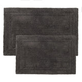 Cotton Solid Non-Skid Washable 2 Piece Bathroom Rug Set - Bath Rugs by Superior Brand