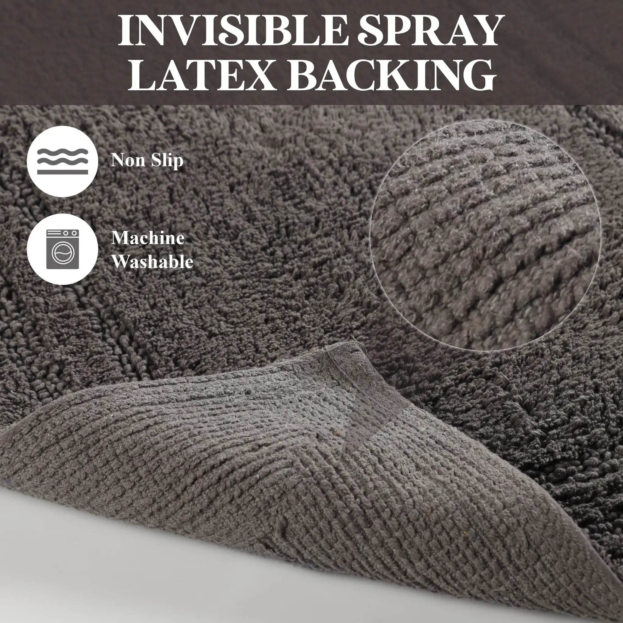 Cotton Solid Non-Skid Washable 2 Piece Bathroom Rug Set - Bath Rugs by Superior Brand