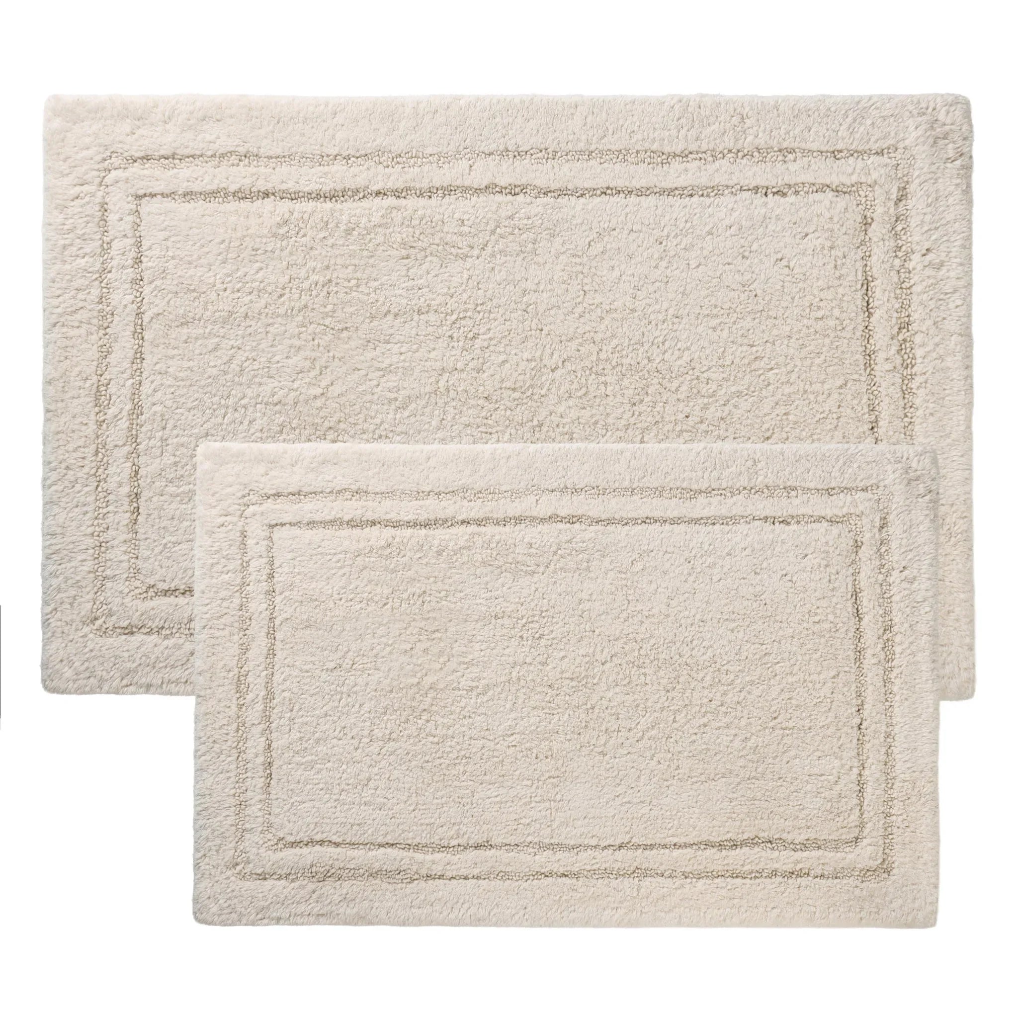 Cotton Solid Non-Skid Washable 2 Piece Bathroom Rug Set - Bath Rugs by Superior Brand