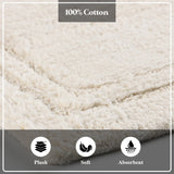 Cotton Solid Non-Skid Washable 2 Piece Bathroom Rug Set - Bath Rugs by Superior Brand