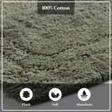 Cotton Solid Non-Skid Washable 2 Piece Bathroom Rug Set - Bath Rugs by Superior Brand