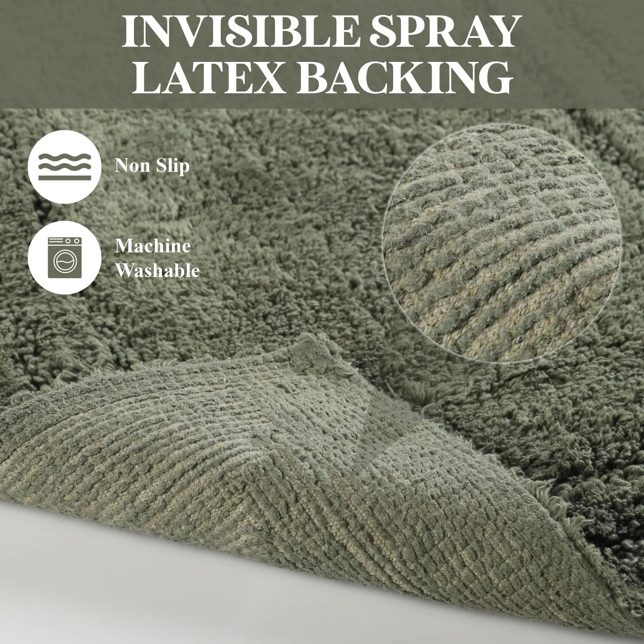 Cotton Solid Non-Skid Washable 2 Piece Bathroom Rug Set - Bath Rugs by Superior Brand