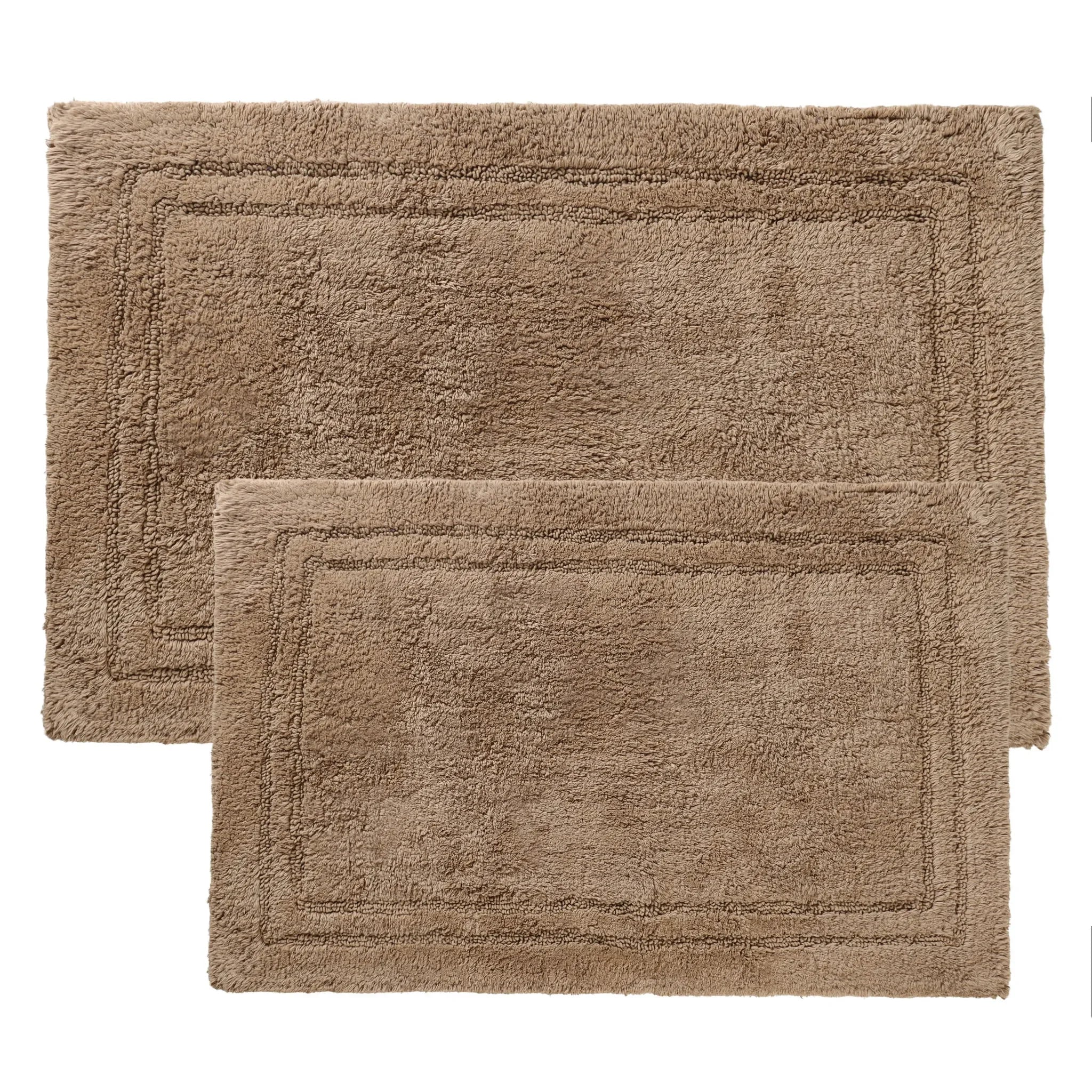 Cotton Solid Non-Skid Washable 2 Piece Bathroom Rug Set - Bath Rugs by Superior Brand