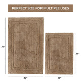Cotton Solid Non-Skid Washable 2 Piece Bathroom Rug Set - Bath Rugs by Superior Brand
