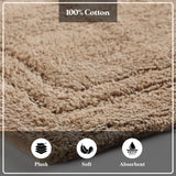 Cotton Solid Non-Skid Washable 2 Piece Bathroom Rug Set - Bath Rugs by Superior Brand