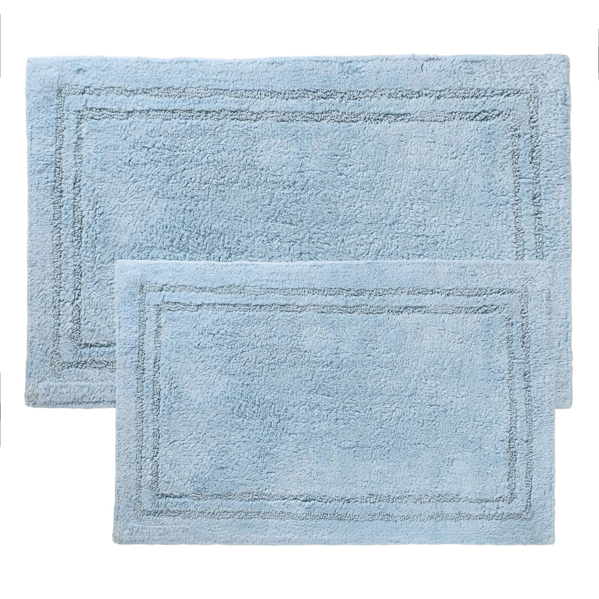 Cotton Solid Non-Skid Washable 2 Piece Bathroom Rug Set - Bath Rugs by Superior Brand