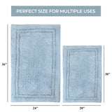 Cotton Solid Non-Skid Washable 2 Piece Bathroom Rug Set - Bath Rugs by Superior Brand