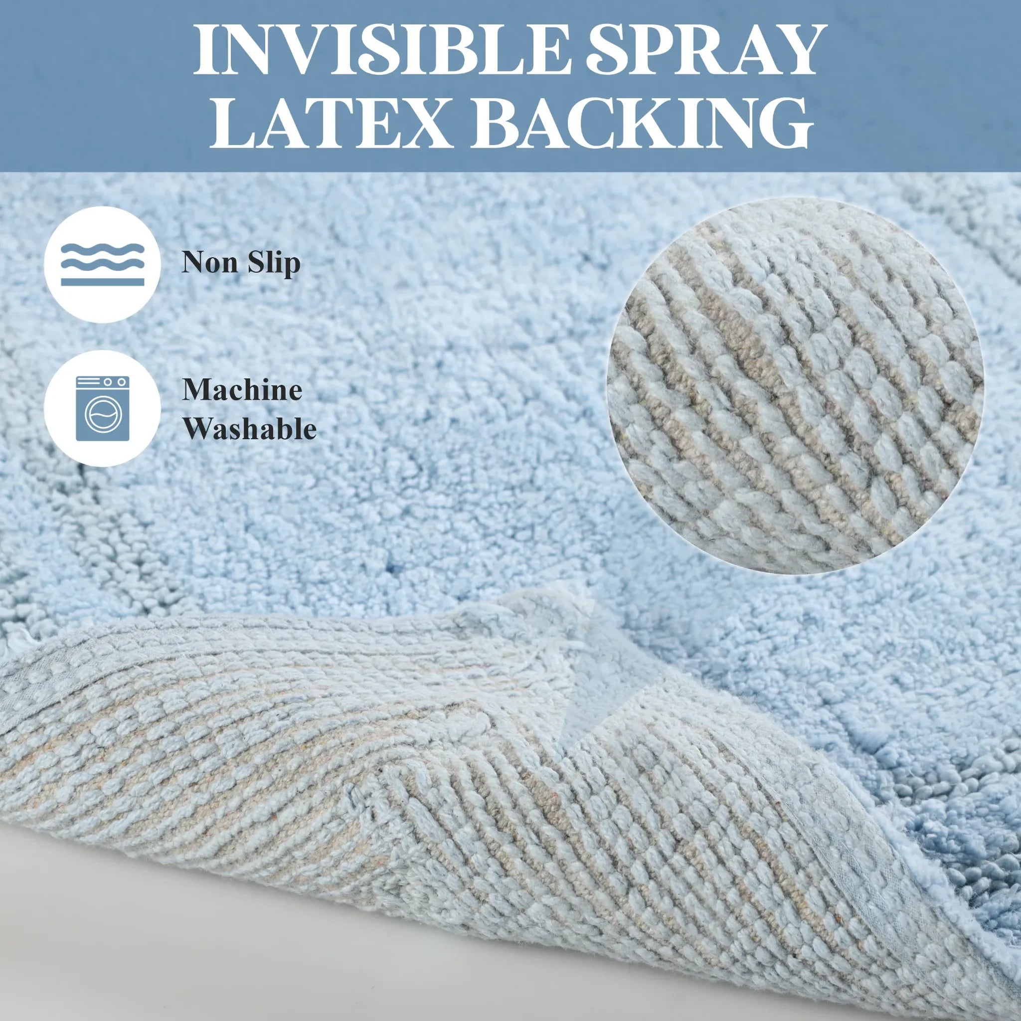 Cotton Solid Non-Skid Washable 2 Piece Bathroom Rug Set - Bath Rugs by Superior Brand