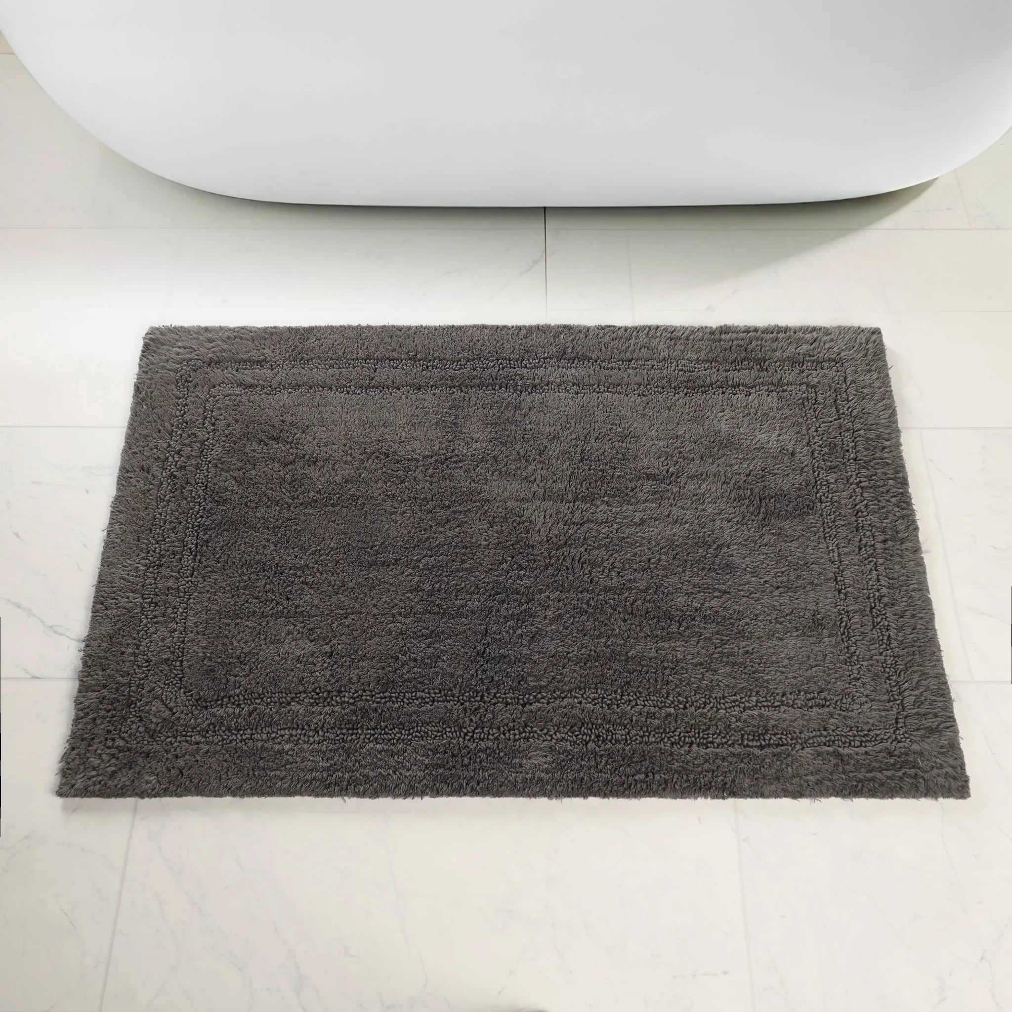 Cotton Solid Non-Skid Washable 2 Piece Bathroom Rug Set - Bath Rugs by Superior Brand