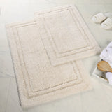 Cotton Solid Non-Skid Washable 2 Piece Bathroom Rug Set - Bath Rugs by Superior Brand