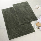 Cotton Solid Non-Skid Washable 2 Piece Bathroom Rug Set - Bath Rugs by Superior Brand