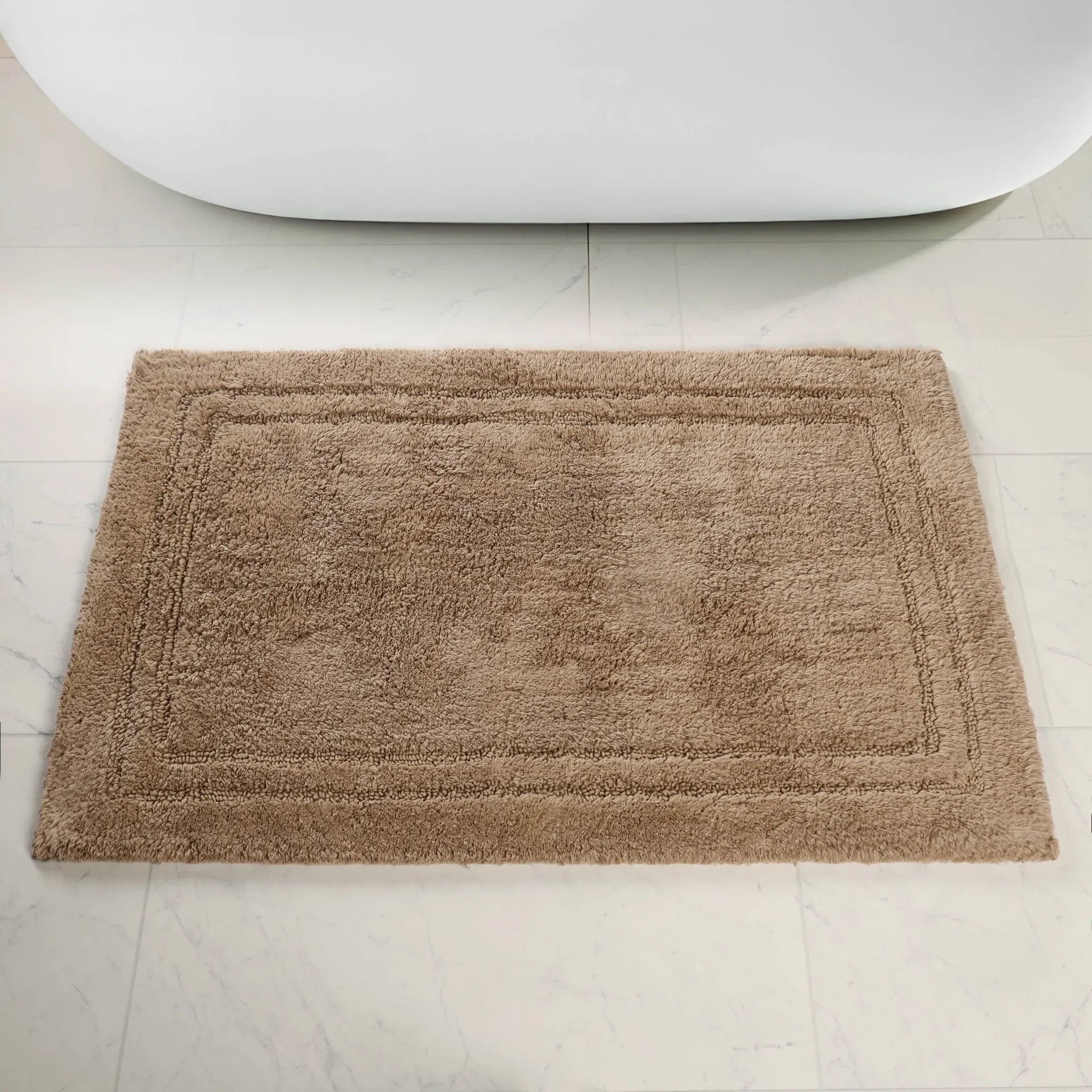 Cotton Solid Non-Skid Washable 2 Piece Bathroom Rug Set - Bath Rugs by Superior Brand