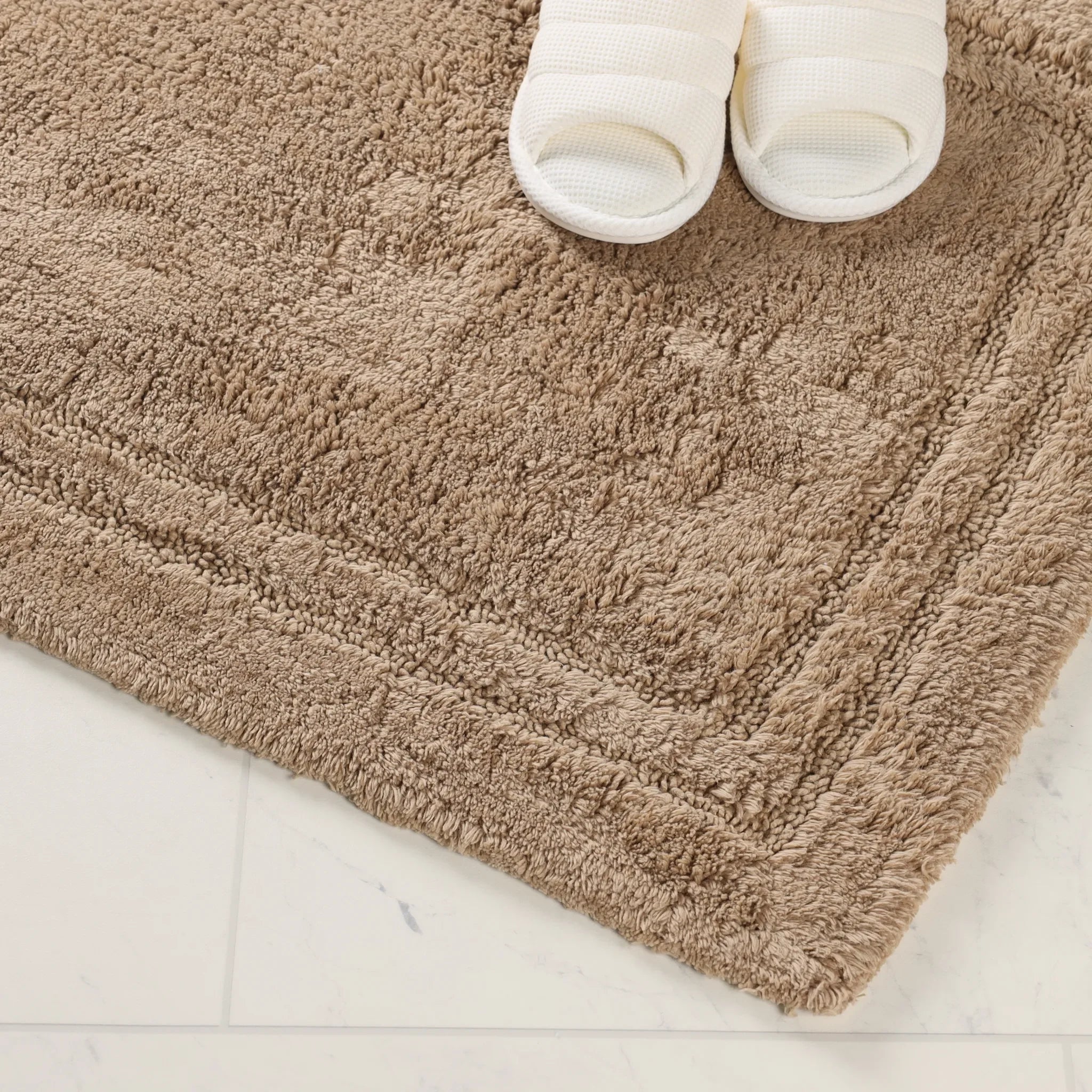 Cotton Solid Non-Skid Washable 2 Piece Bathroom Rug Set - Bath Rugs by Superior Brand