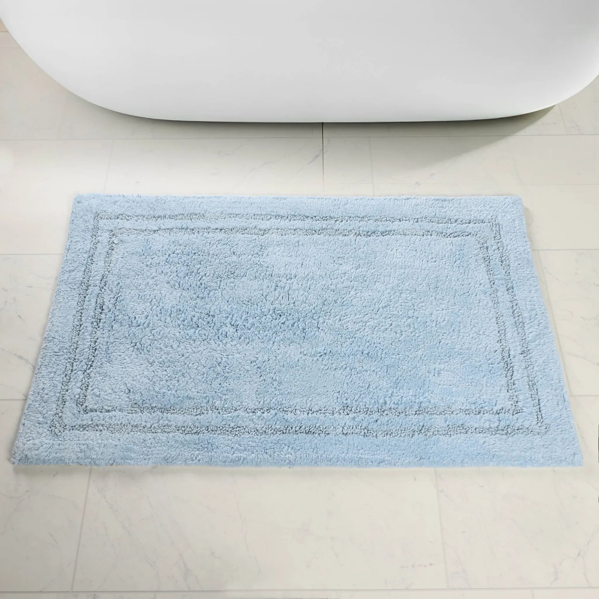 Cotton Solid Non-Skid Washable 2 Piece Bathroom Rug Set - Bath Rugs by Superior Brand