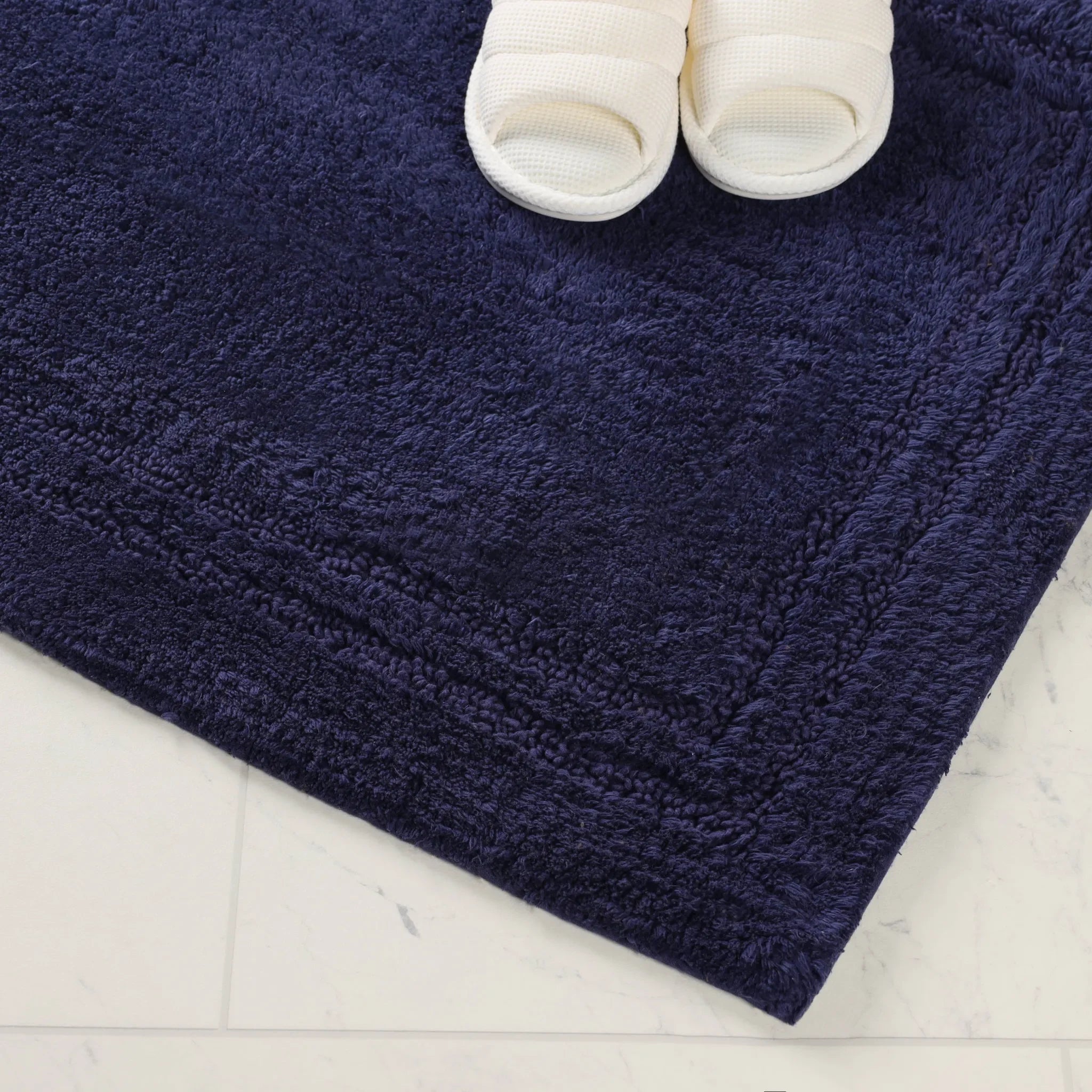 Cotton Solid Non-Skid Washable 2 Piece Bathroom Rug Set - Bath Rugs by Superior Brand