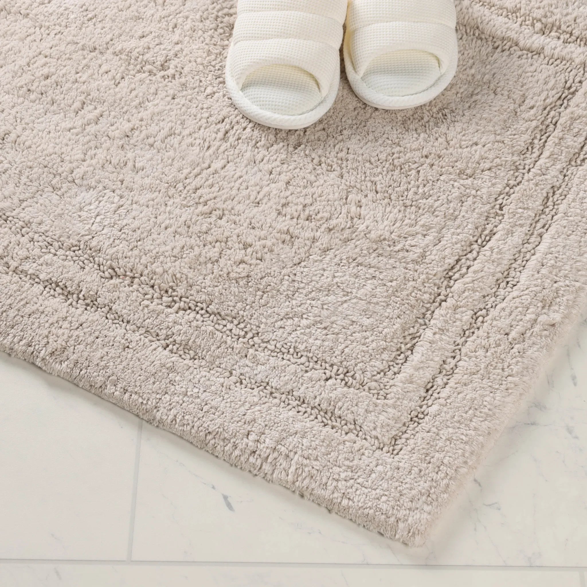 Cotton Solid Non-Skid Washable 2 Piece Bathroom Rug Set - Bath Rugs by Superior Brand