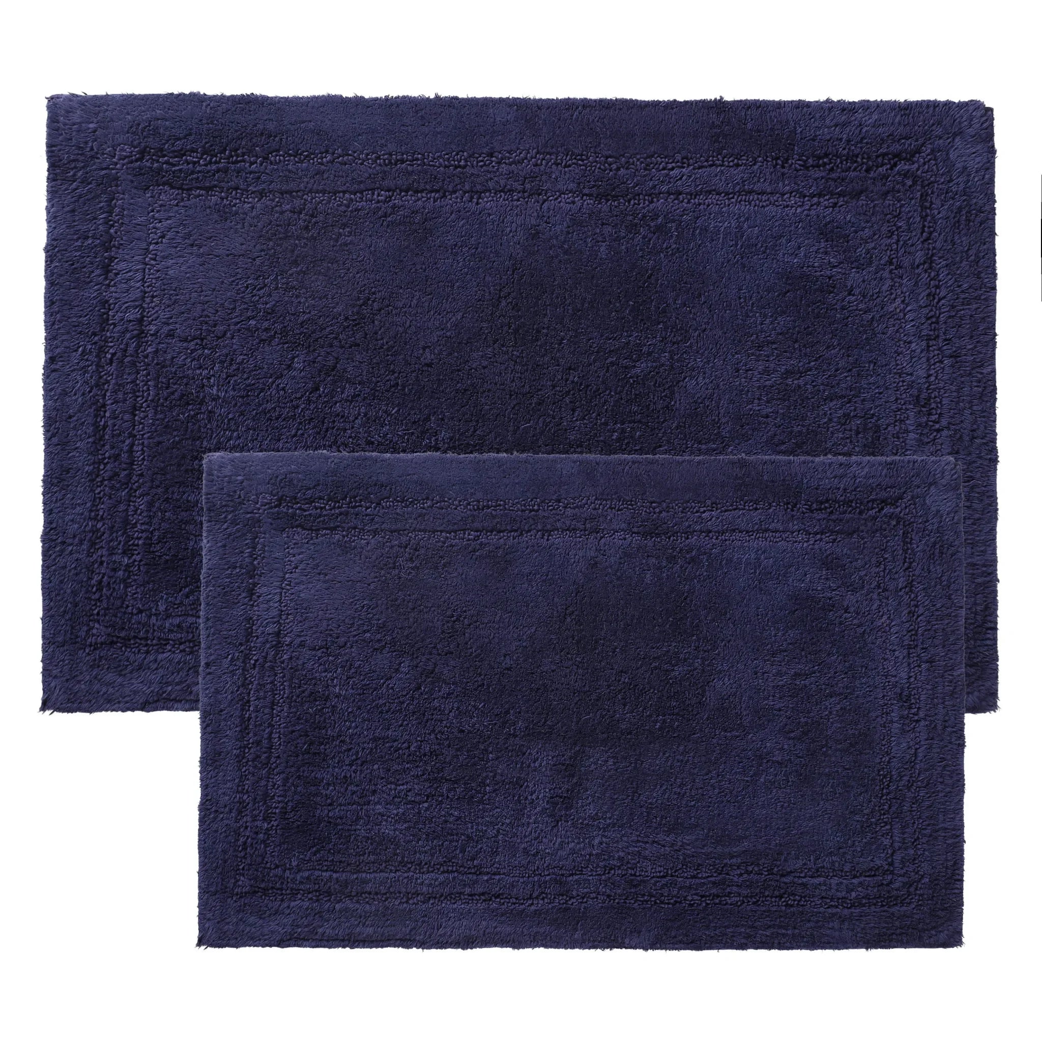 Cotton Solid Non-Skid Washable 2 Piece Bathroom Rug Set - Bath Rugs by Superior Brand