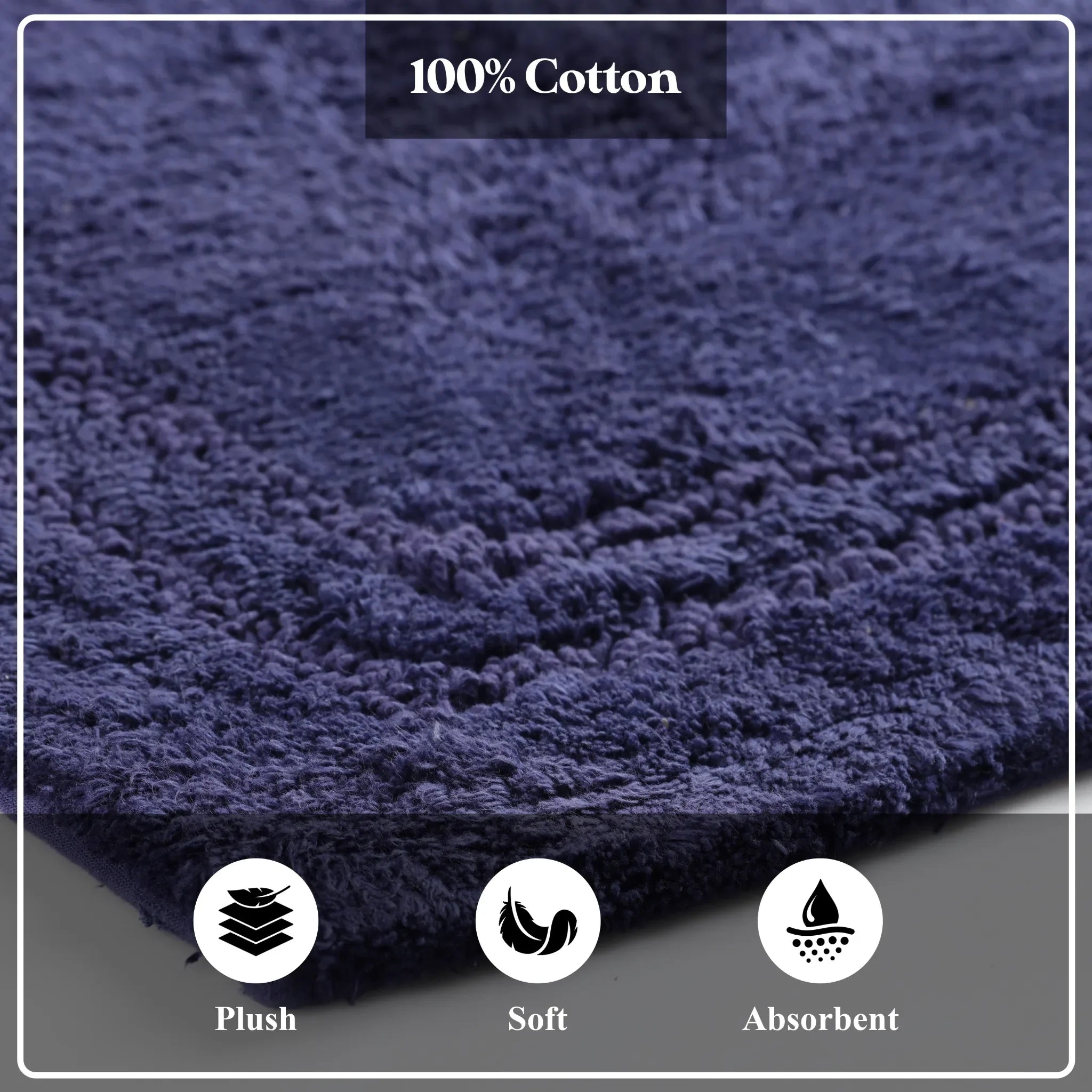 Cotton Solid Non-Skid Washable 2 Piece Bathroom Rug Set - Bath Rugs by Superior Brand