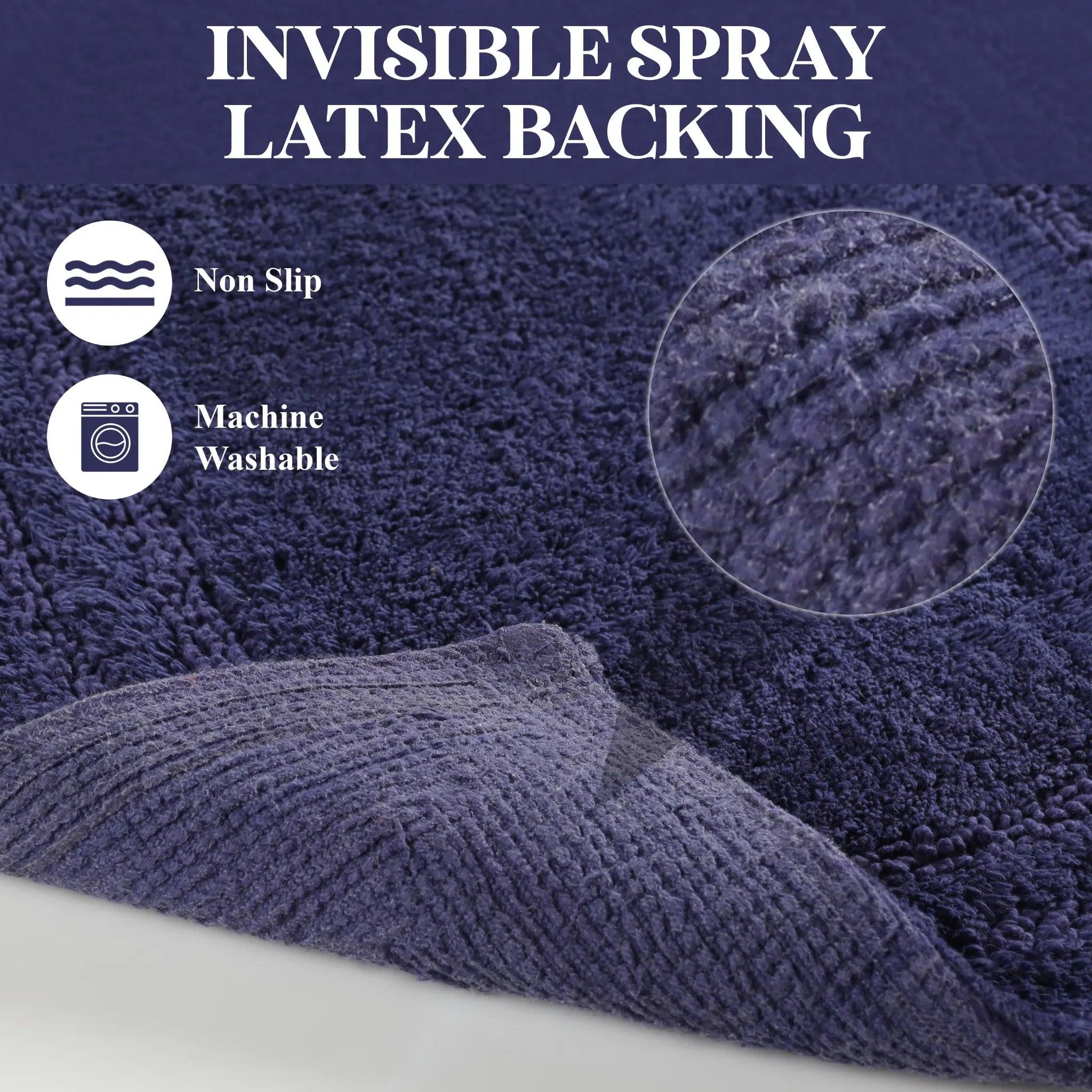 Cotton Solid Non-Skid Washable 2 Piece Bathroom Rug Set - Bath Rugs by Superior Brand