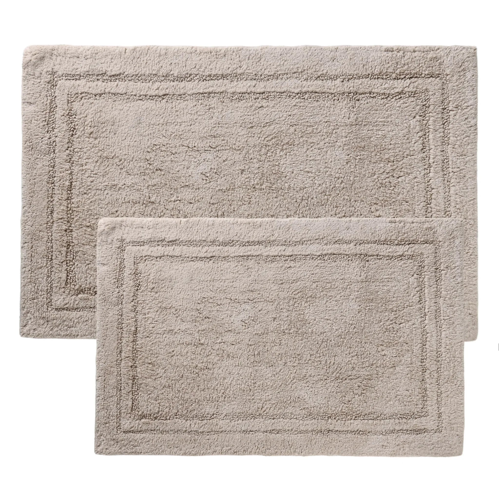 Cotton Solid Non-Skid Washable 2 Piece Bathroom Rug Set - Bath Rugs by Superior Brand