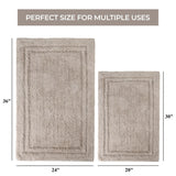 Cotton Solid Non-Skid Washable 2 Piece Bathroom Rug Set - Bath Rugs by Superior Brand