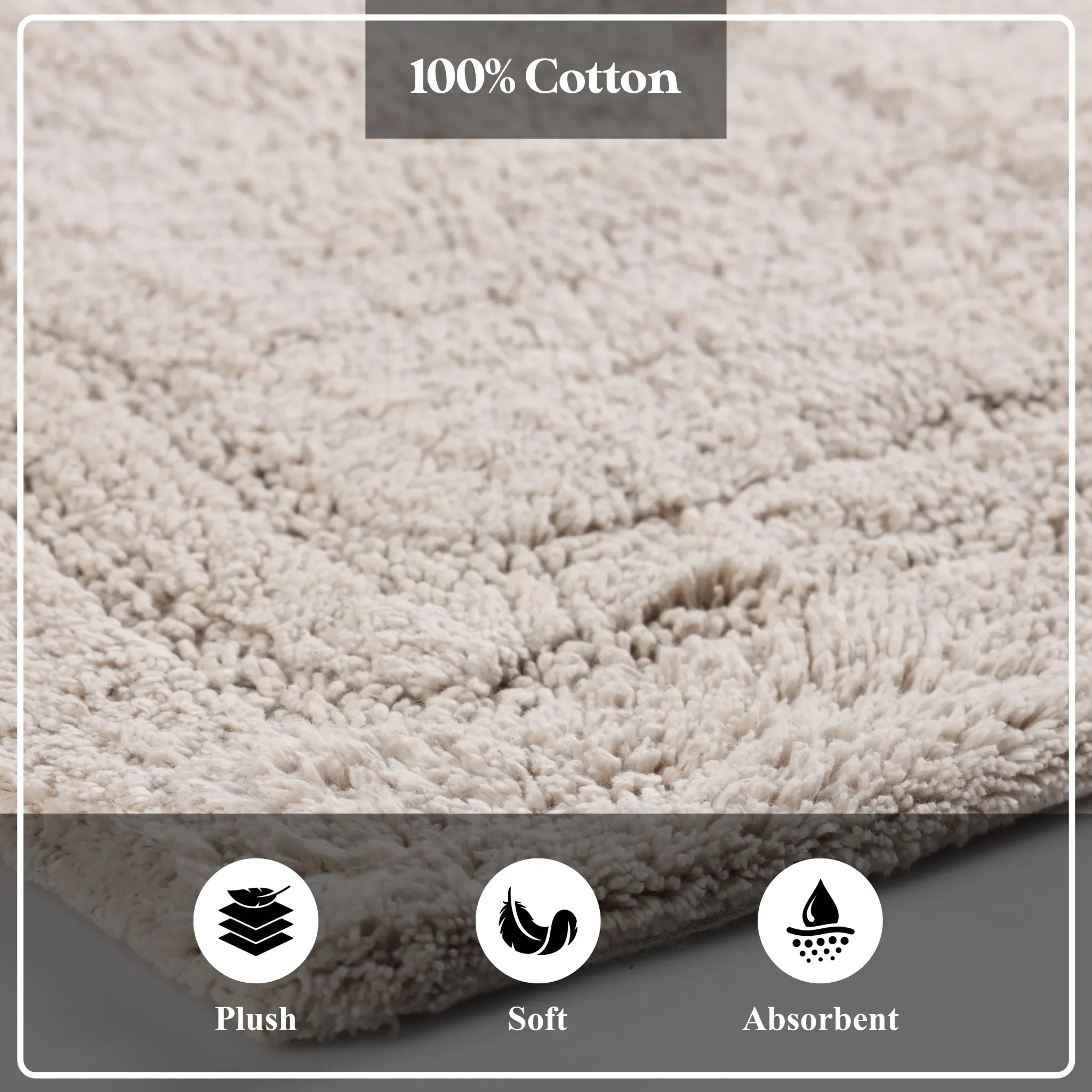 Cotton Solid Non-Skid Washable 2 Piece Bathroom Rug Set - Bath Rugs by Superior Brand