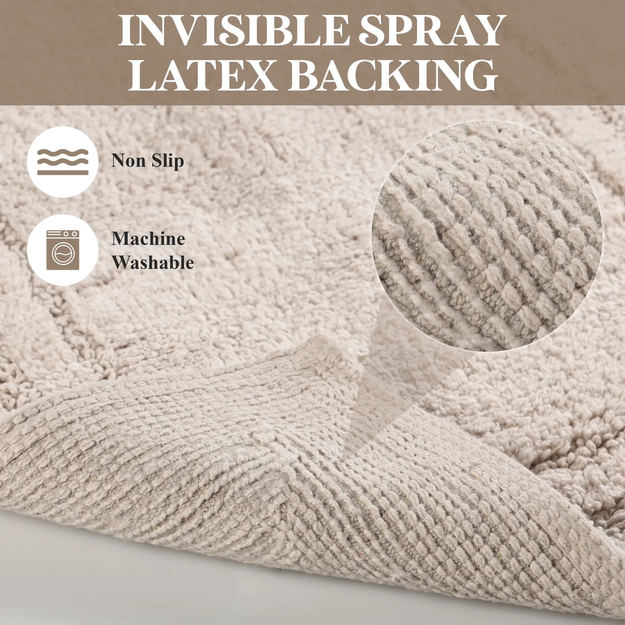 Cotton Solid Non-Skid Washable 2 Piece Bathroom Rug Set - Bath Rugs by Superior Brand