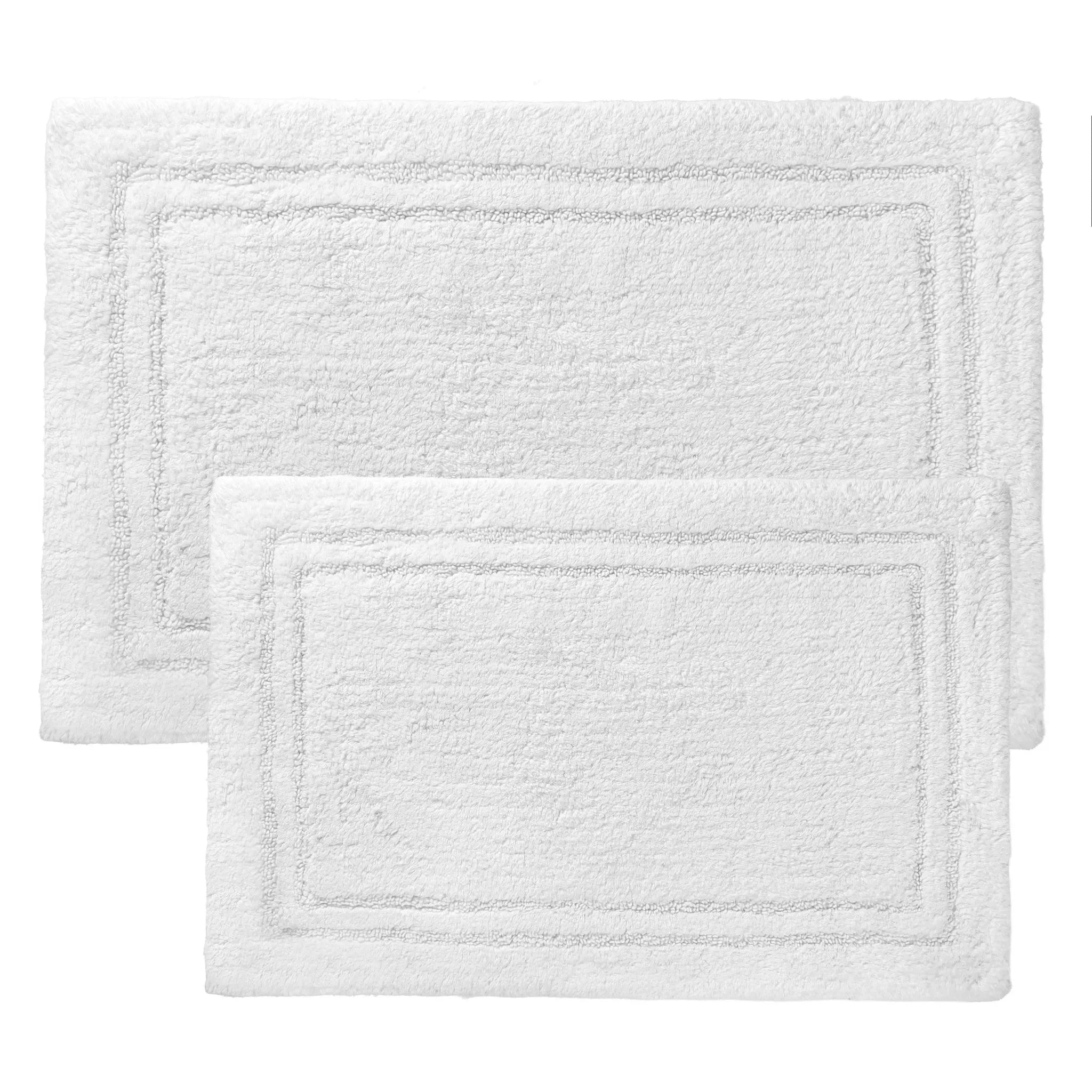 Cotton Solid Non-Skid Washable 2 Piece Bathroom Rug Set - Bath Rugs by Superior Brand