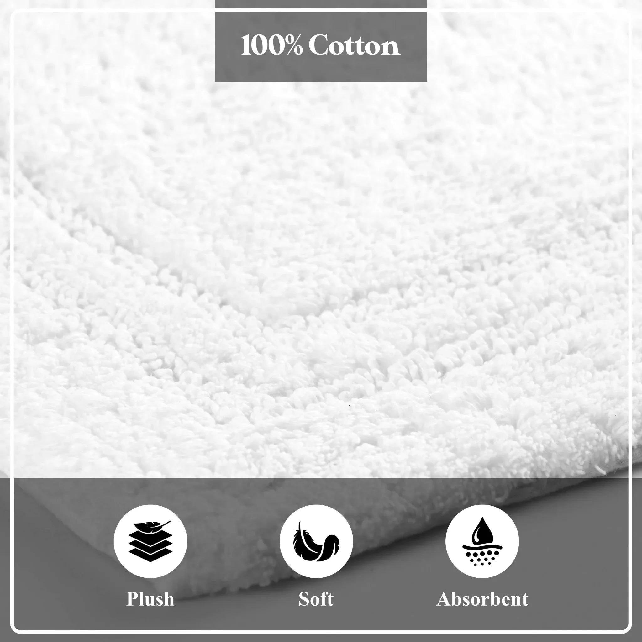 Cotton Solid Non-Skid Washable 2 Piece Bathroom Rug Set - Bath Rugs by Superior Brand
