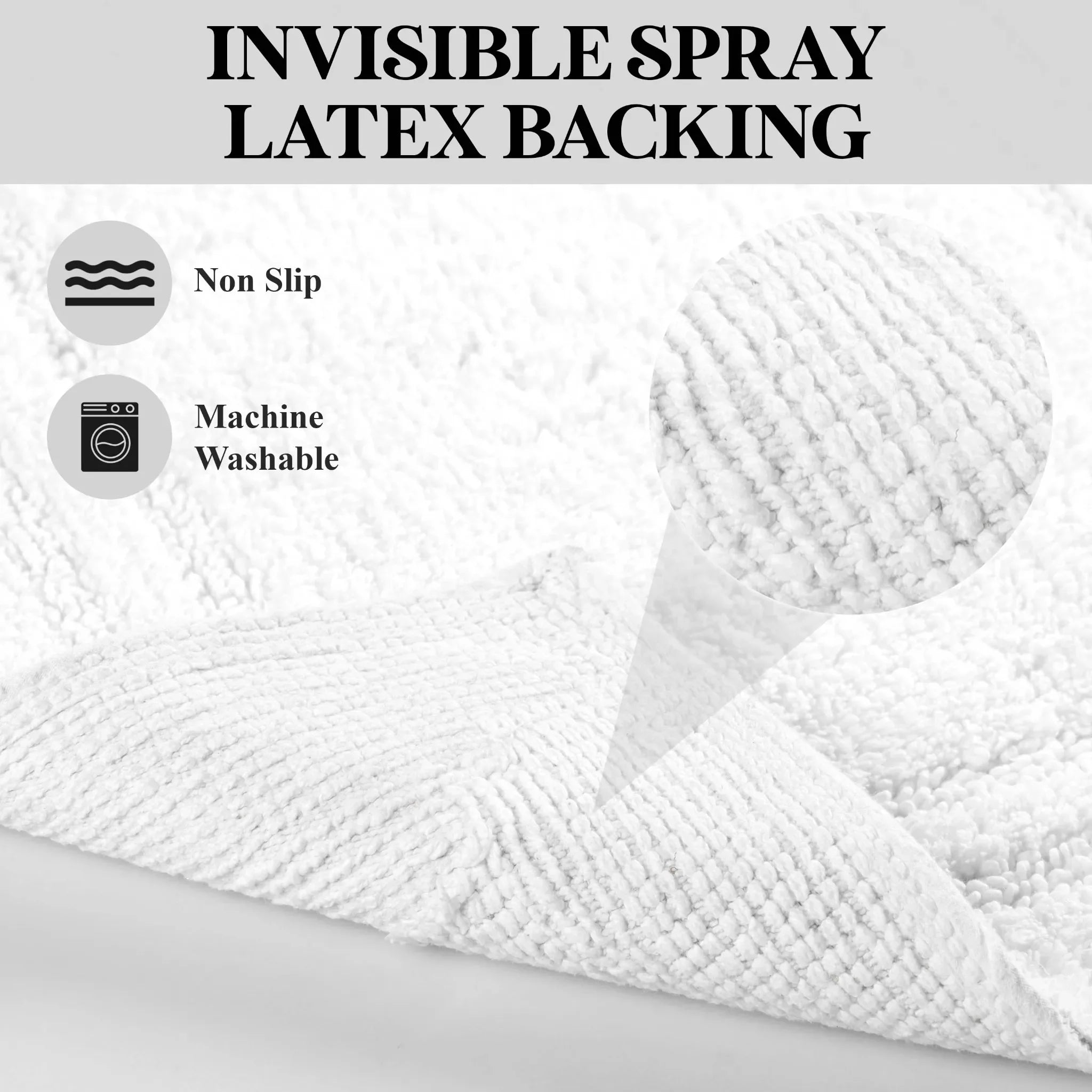 Cotton Solid Non-Skid Washable 2 Piece Bathroom Rug Set - Bath Rugs by Superior Brand