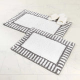 Inaya Modern Striped Tufted Shag Machine Washable Bath Rugs, Set of 2 - Bath Rugs by Superior Brand