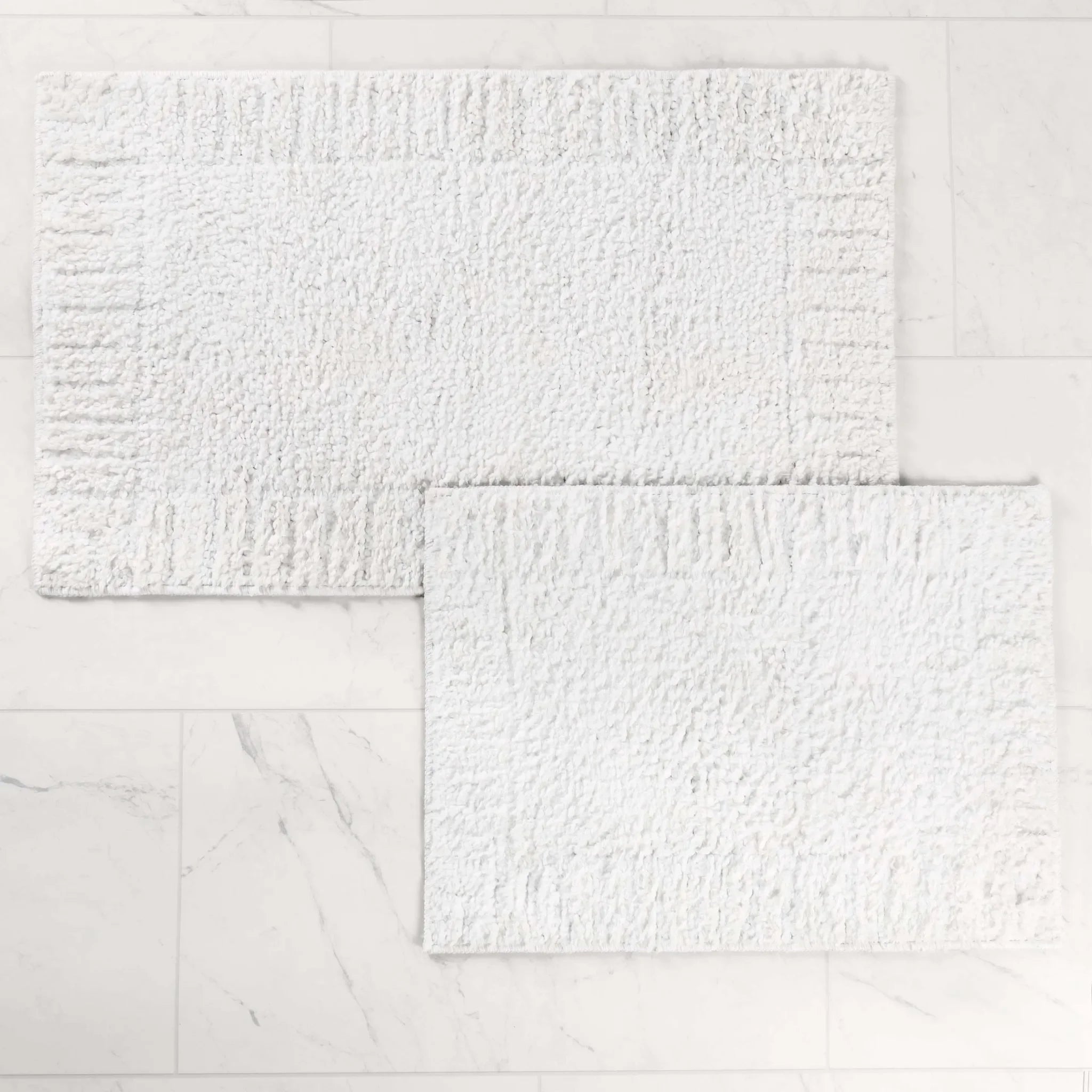 Inaya Modern Striped Tufted Shag Machine Washable Bath Rugs, Set of 2 - Bath Rugs by Superior Brand